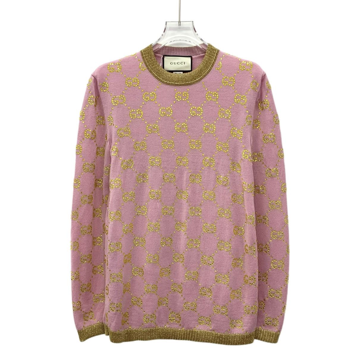 Gucci Gucci Pink Rhinestone Wool Long Sleeve Knit Sweater K26WX Size XS / US 0-2 / IT 36-38 - 1 Thumbnail