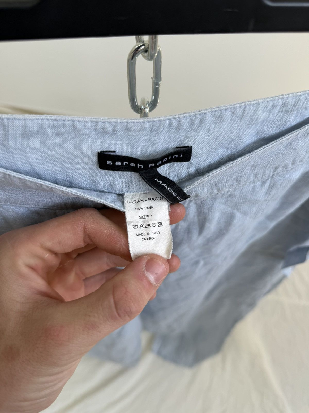 Sarah Pacini Sarah Pacini Womens Linen Strech Pants Trousers Side Zip Size 32" / US 10 / IT 46 - 9 Thumbnail