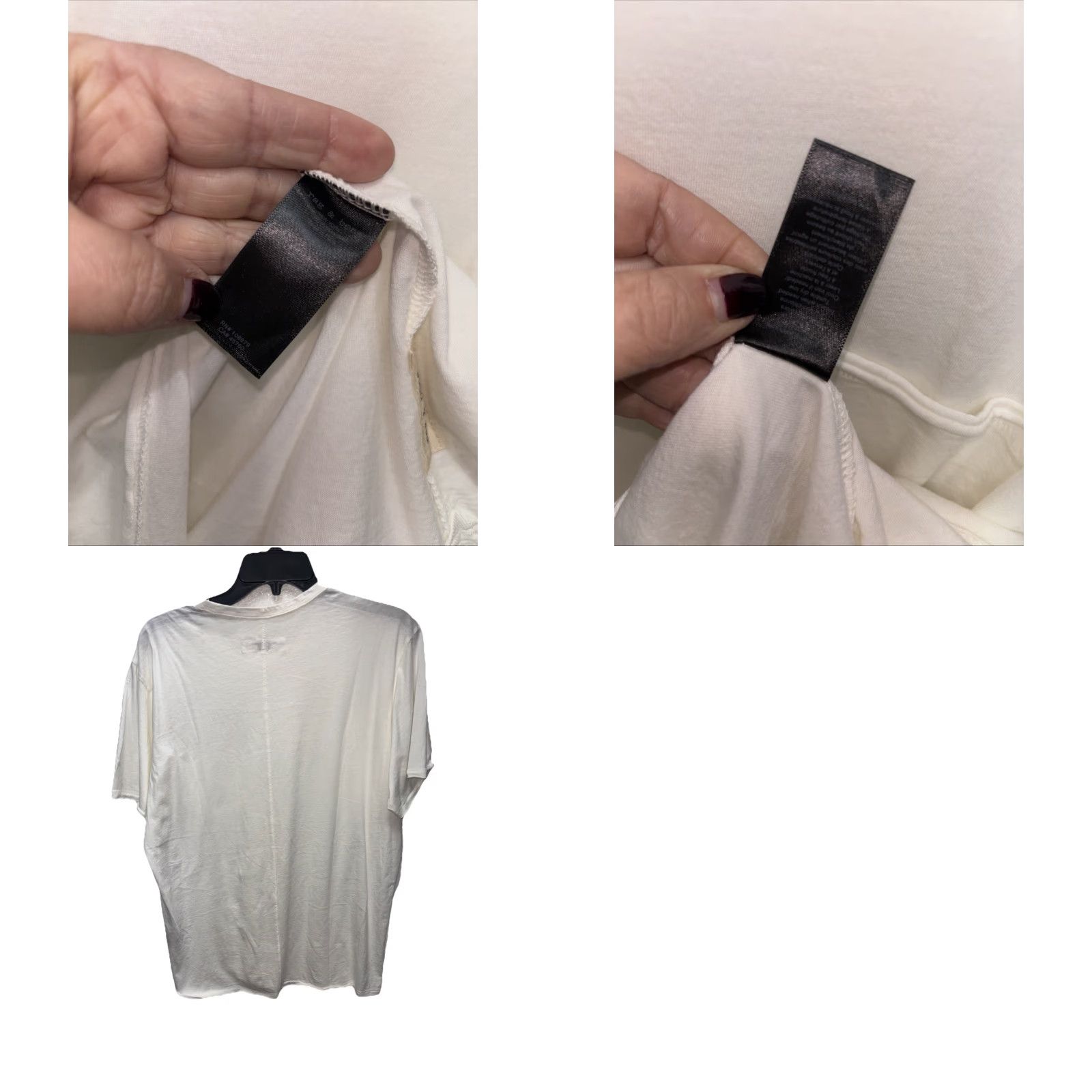 Rag & Bone rag & bone New York Miles Organic Cotton Pocket Tee Shirt Ivory L Crew Neck Short Sleeve Logo Pockets Men Size US L / EU 52-54 / 3 - 8 Thumbnail