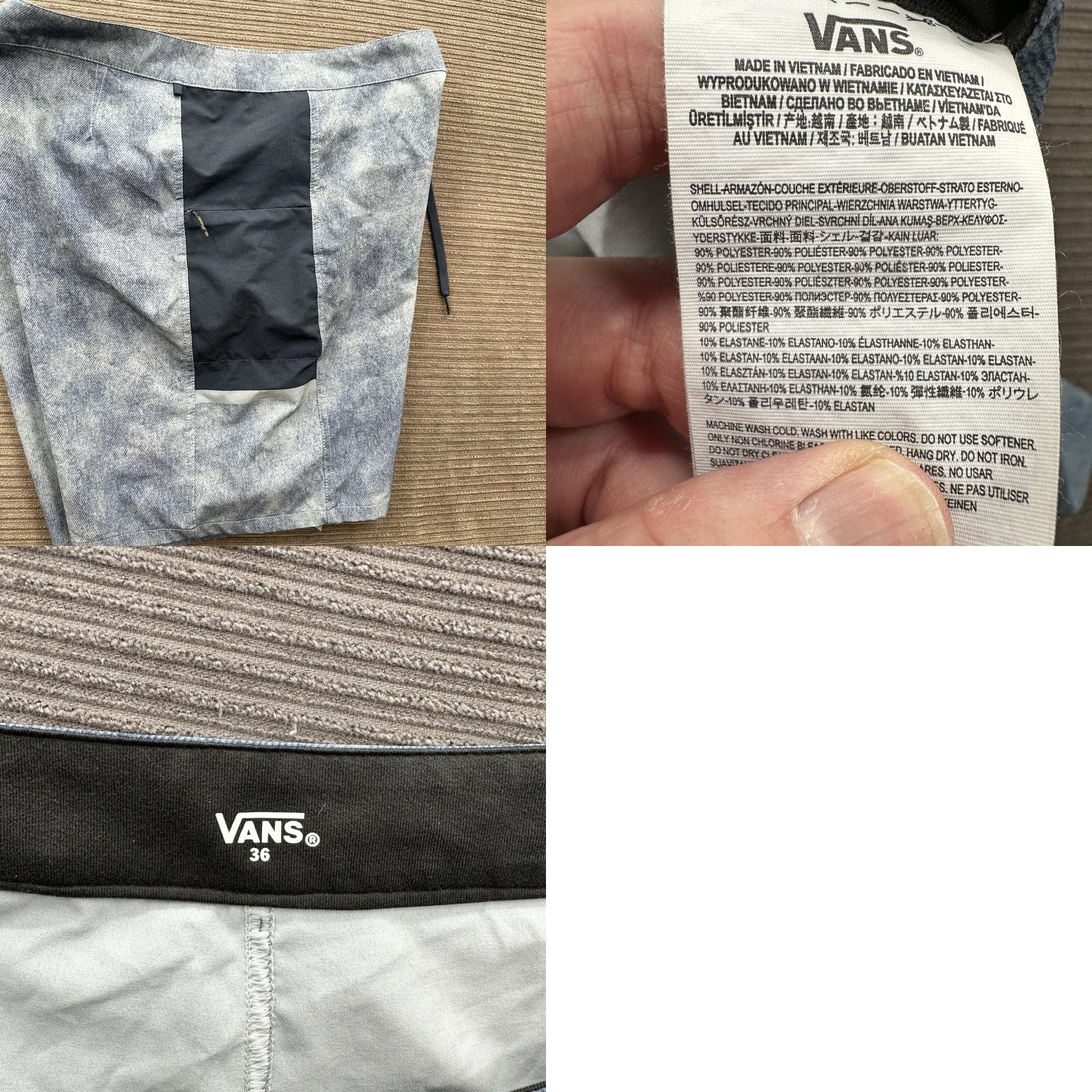 Vans VANS Board Shorts Men 36 Blue Mirage Polyester Beach Swimming Weekend Vacation Navy Multicolor 5-Pocket Zipper Logo Inseam 8 in Casual Summer Mens Size US 36 / EU 52 - 8 Thumbnail