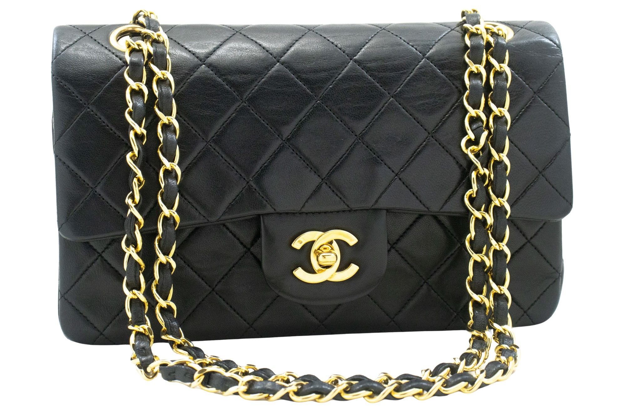 Timeless 23 Black Leather Shoulder Bag (Pre-Owned)