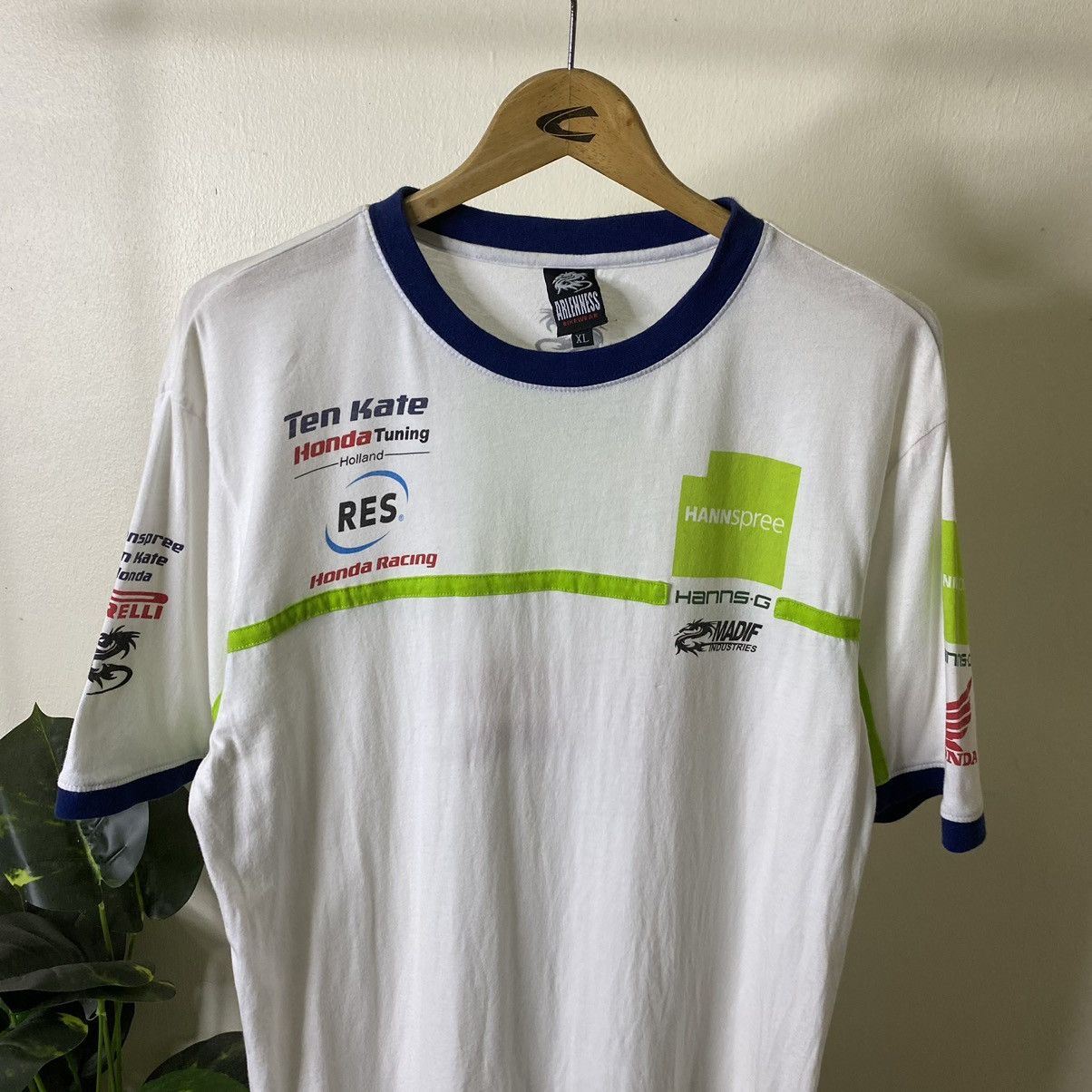 Honda Vintage Y2K Honda Racing Pirelli Ringer Tee Size US L / EU 52-54 / 3 - 7 Thumbnail