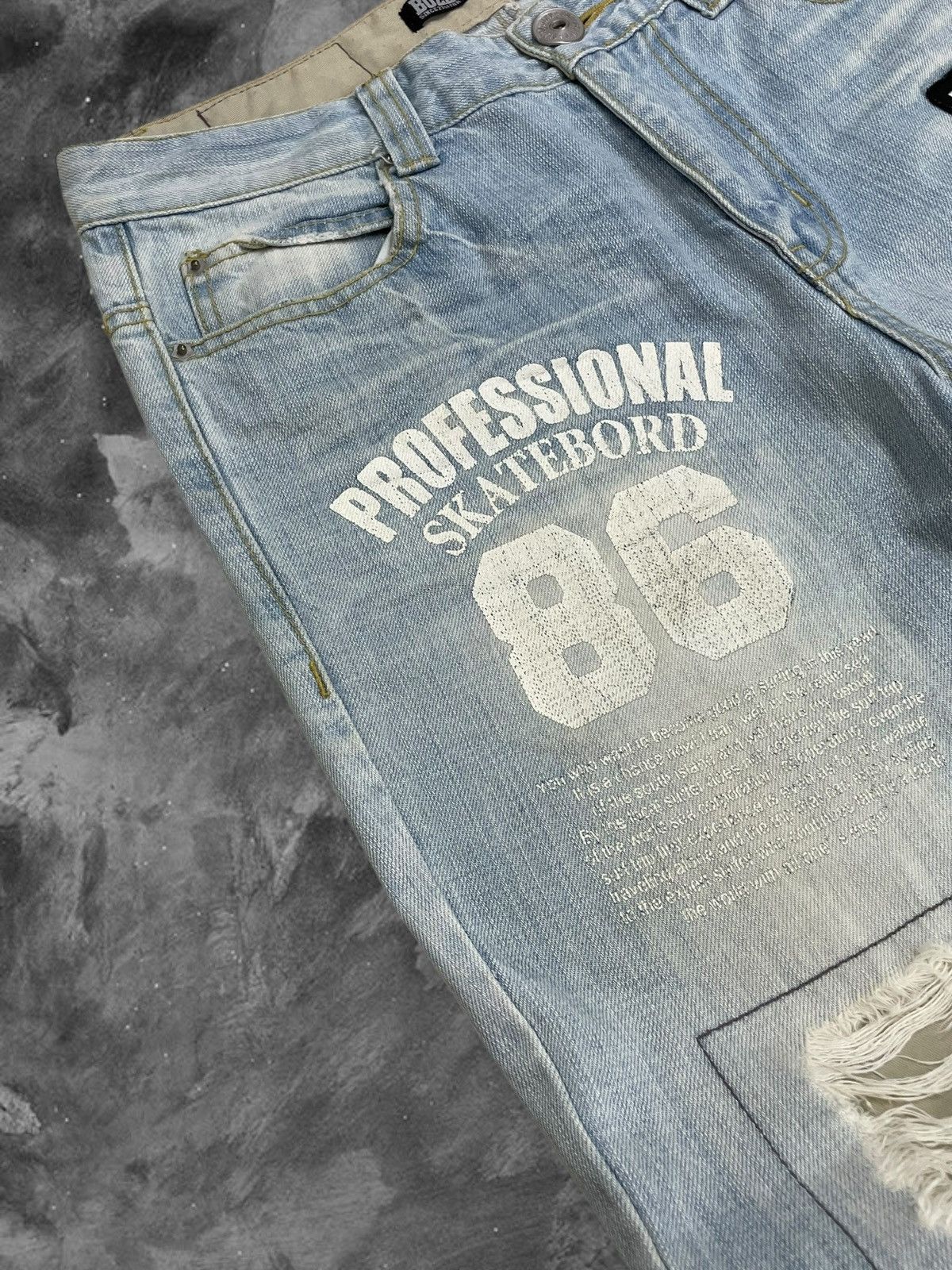 Hysteric Glamour Vintage 1999s Rare Style Designer Buzzspunky Artwork Denim Size US 30 / EU 46 - 8 Thumbnail
