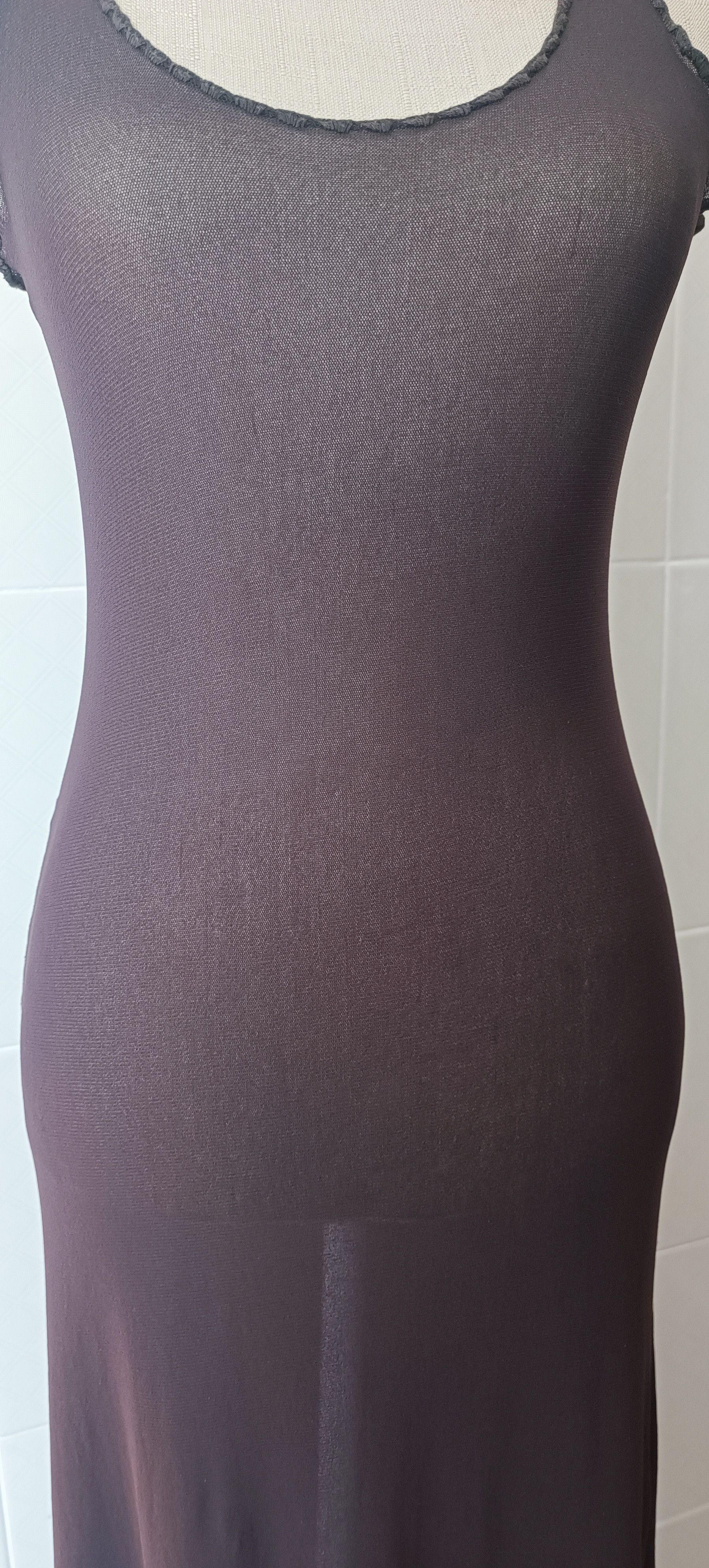 Jean Paul Gaultier 90's - Brown maxi mesh dress with embroidery Size M / US 6-8 / IT 42-44 - 6 Thumbnail