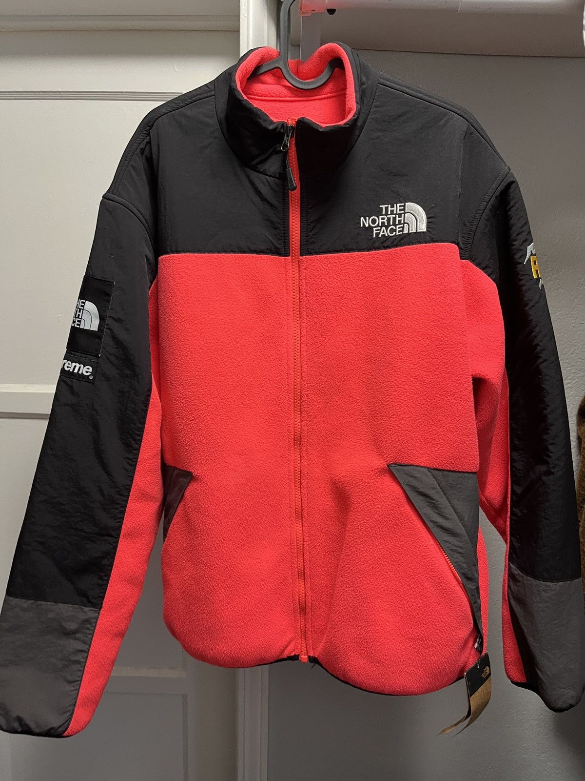 image of Supreme The North Face Rtg Rocket Red Fleece Jacket, Men's (Size Large)