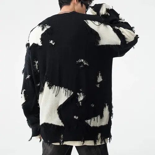 Japanese Brand × Vintage Retro hip hop star distressed oversized sweater knitwear Size US L / EU 52-54 / 3 - 4 Thumbnail