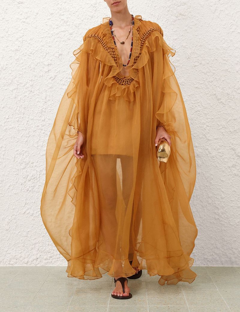 Zimmermann oc11z0226 Balance Braided Gown In Tan Size L / US 10 / IT 46 - 2 Thumbnail
