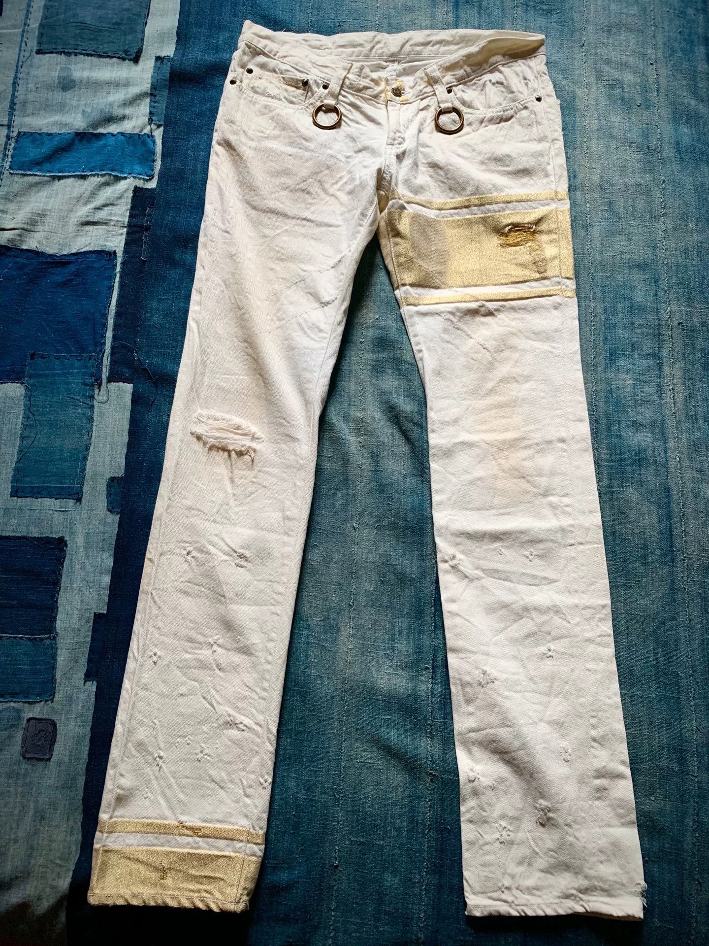 Mastermind Japan MMJ 2006 Off White Damaged Denim Limited 88 Size US 30 / EU 46 - 1 Thumbnail