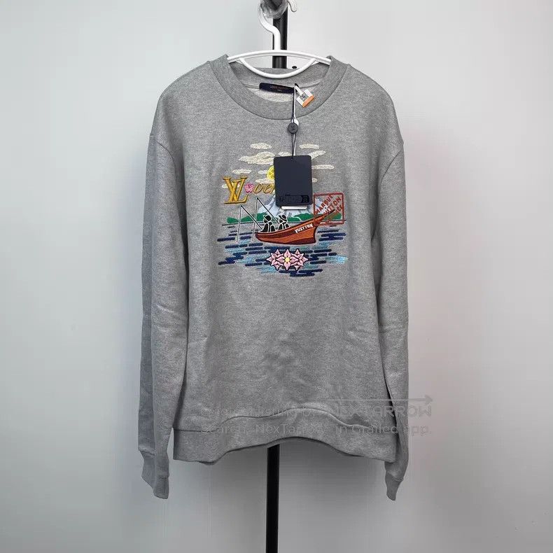 Louis Vuitton Louis Vuitton FW25 monogrammed embroidered crewneck pullov Size US L / EU 52-54 / 3 - 1 Thumbnail