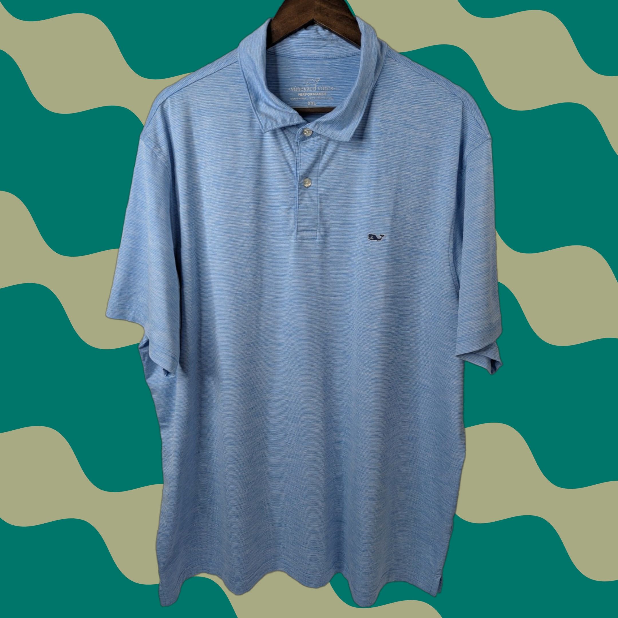 Vineyard Vines Vineyard Vines Performance Polo Shirt Men 2XL Blue White Striped Golf Preppy Shirt Polo Size US XXL / EU 58 / 5 - 1 Thumbnail