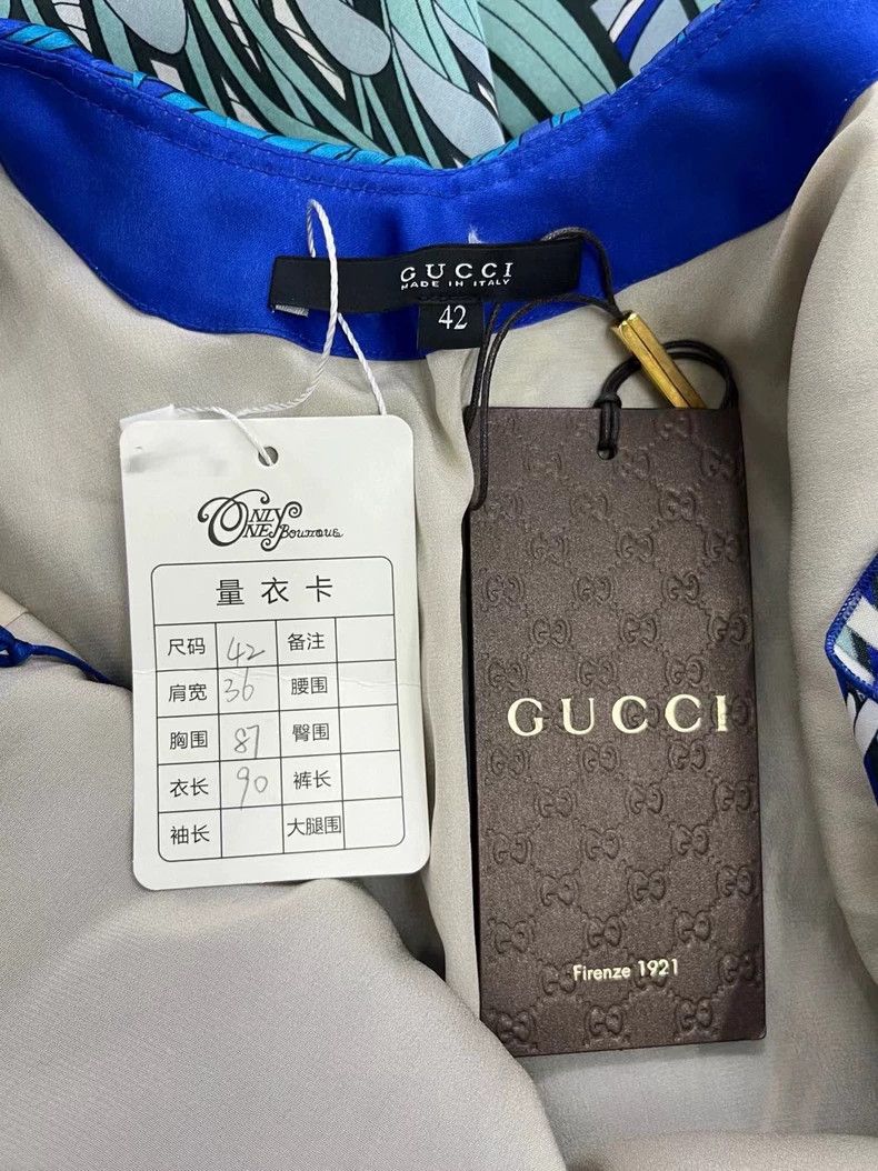 Gucci Gucci Blue silk printed backless dress Size S / US 4 / IT 40 - 5 Thumbnail