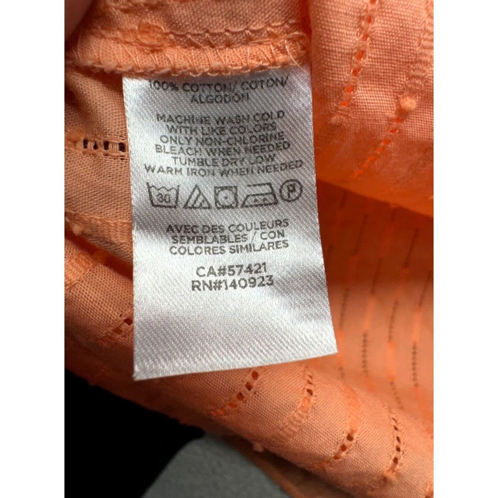 Loft Loft Shirt Womens S Orange Button-Up Textured 100% Cotton Size S / US 4 / IT 40 - 4 Thumbnail