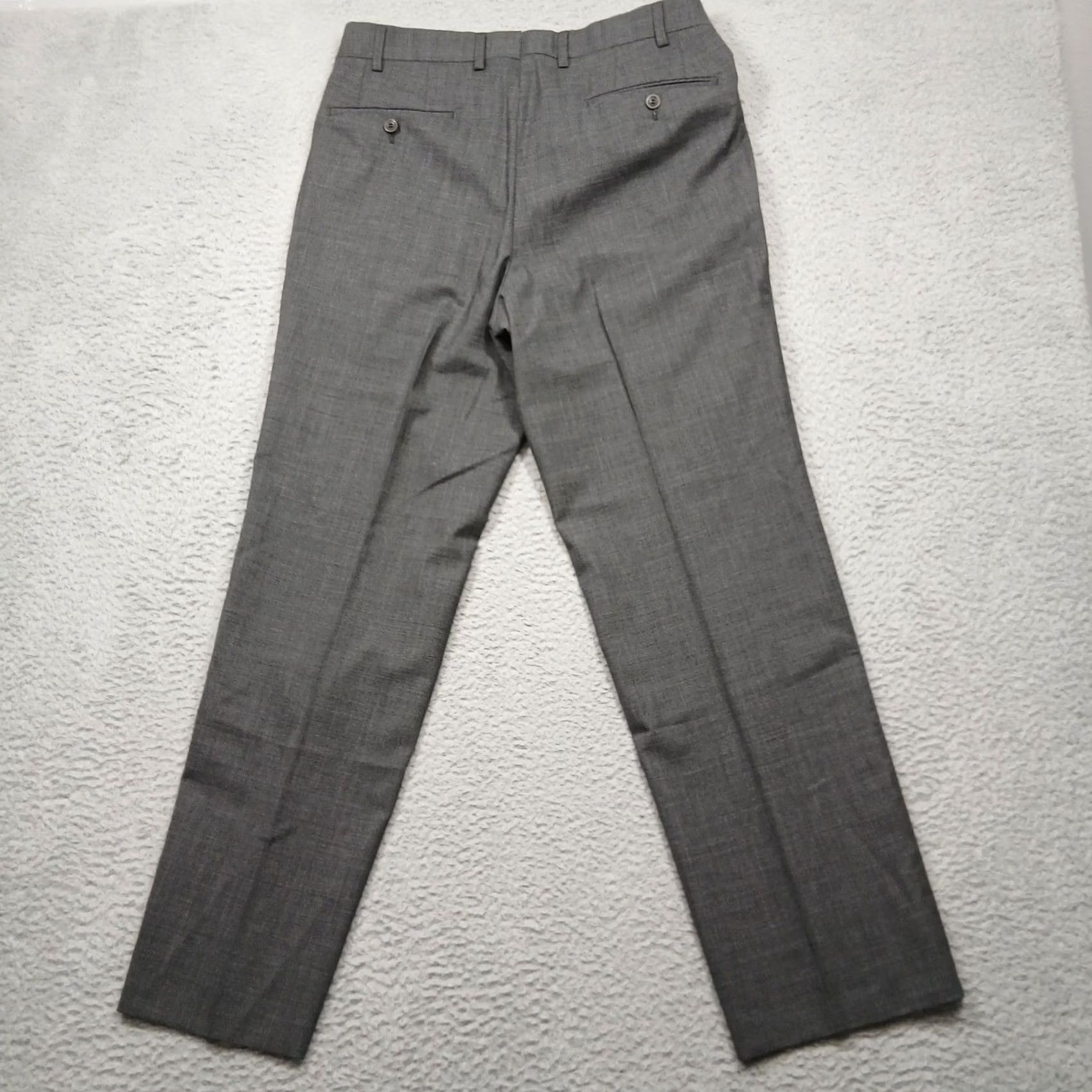 Vintage Hiltl Dress Pants Men's 33x38 Gray Wool Blend Flat Front Germany Size US 33 - 3 Thumbnail