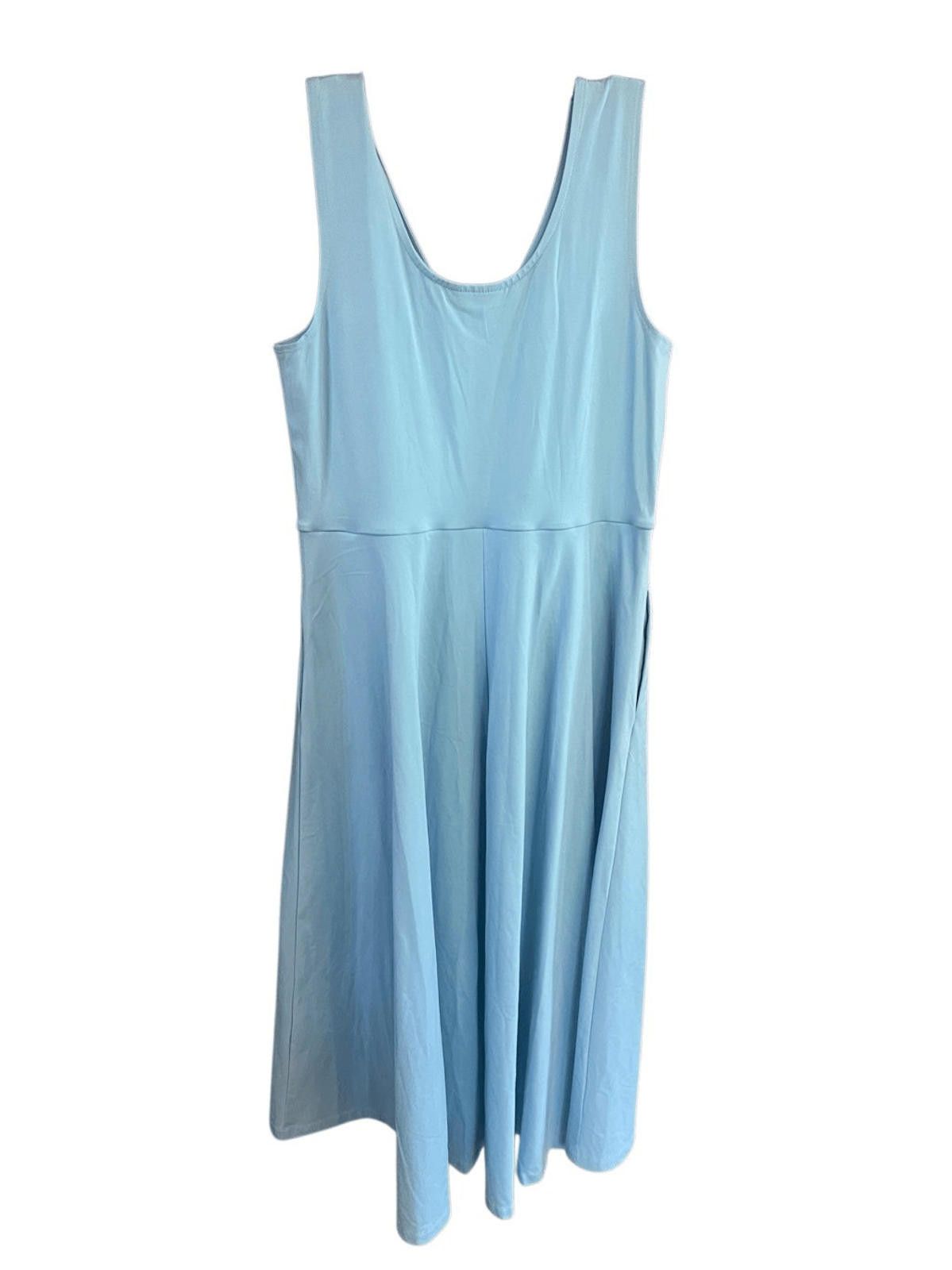 Alfani Alfani V Neck Blue Flare Sun dress Sz M NWT Size M / US 6-8 / IT 42-44 - 2 Thumbnail