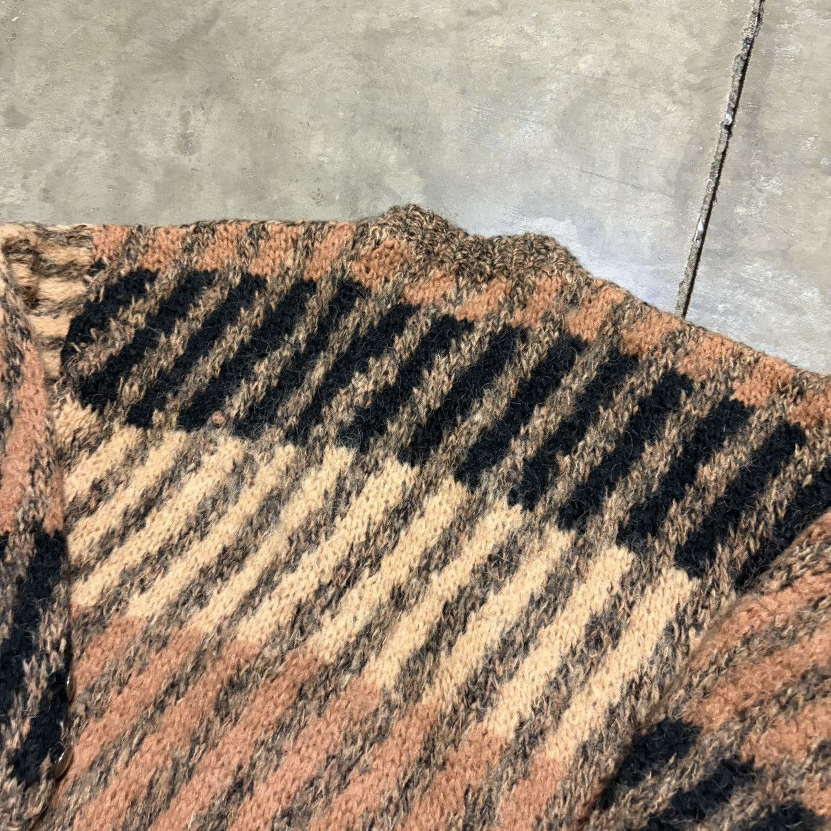Vintage Vintage 70s Mohair Cardigan Sweater Striped Patterned Size US XS / EU 42 / 0 - 8 Thumbnail