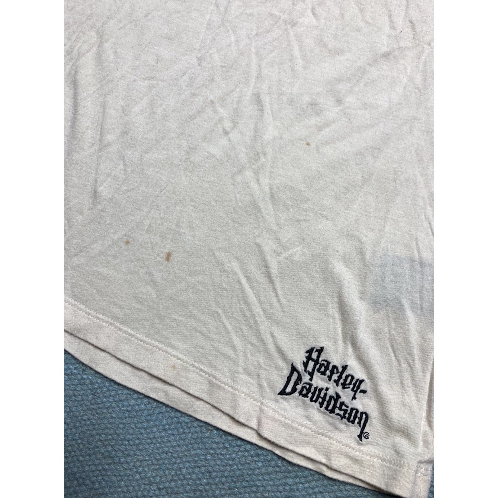 Harley Davidson VINTAGE Harley-Davidson Shirt Women Long Sleeve L Beige USA Wings Tattoo Size L / US 10 / IT 46 - 6 Thumbnail