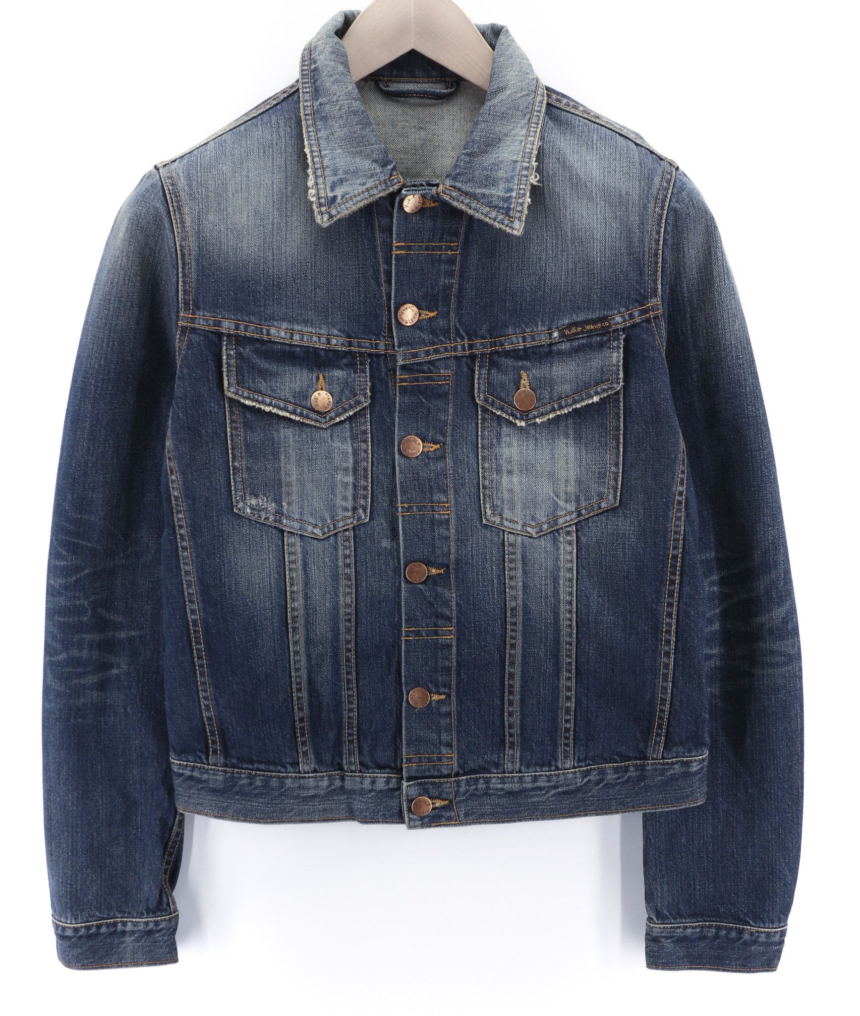 Nudie Jeans TERRY ORG. CONTRAST S Organic Cotton Denim Jacket 80379 Size US S / EU 44-46 / 1 - 1 Thumbnail