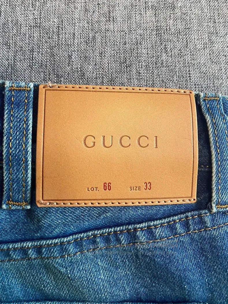 Gucci Gucci Embroidered tiger head patch jeans Size US 33 - 6 Thumbnail