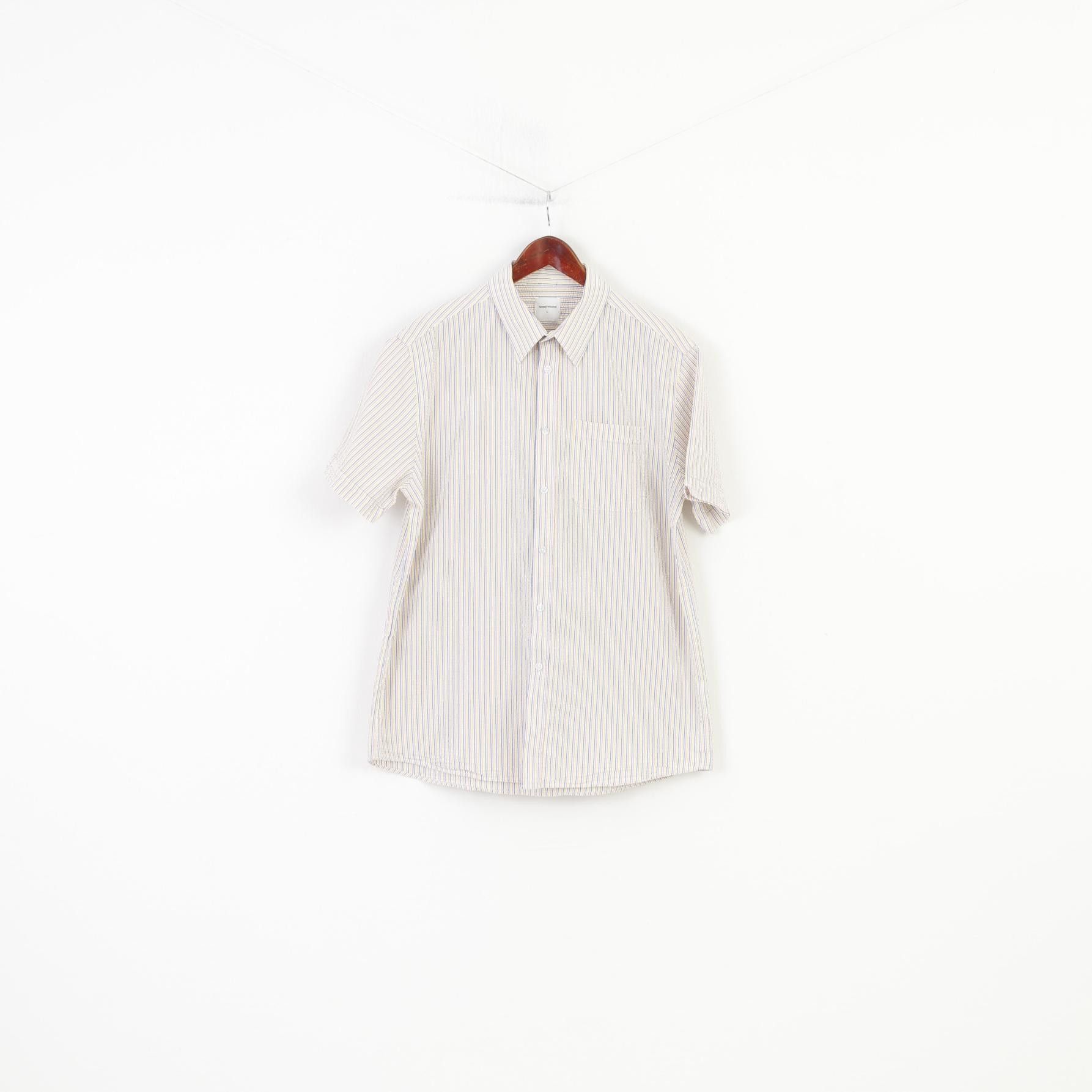 Vintage Samuel Windsor Men L Casual Shirt Striped Short Sleeve 4102 Size US L / EU 52-54 / 3 - 1 Thumbnail