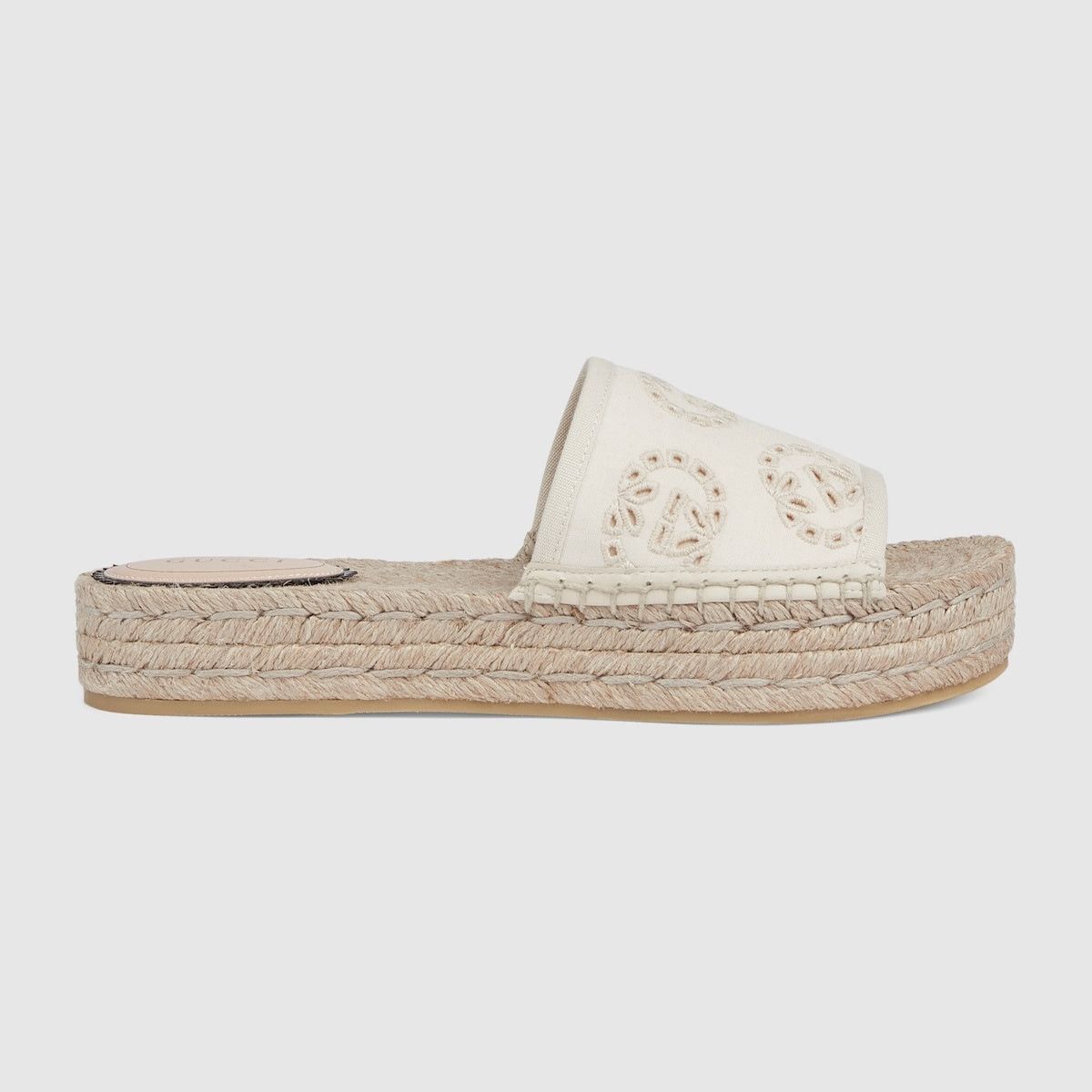Gucci Interlocking G Canvas Espadrille Sandals SIZE 37.5