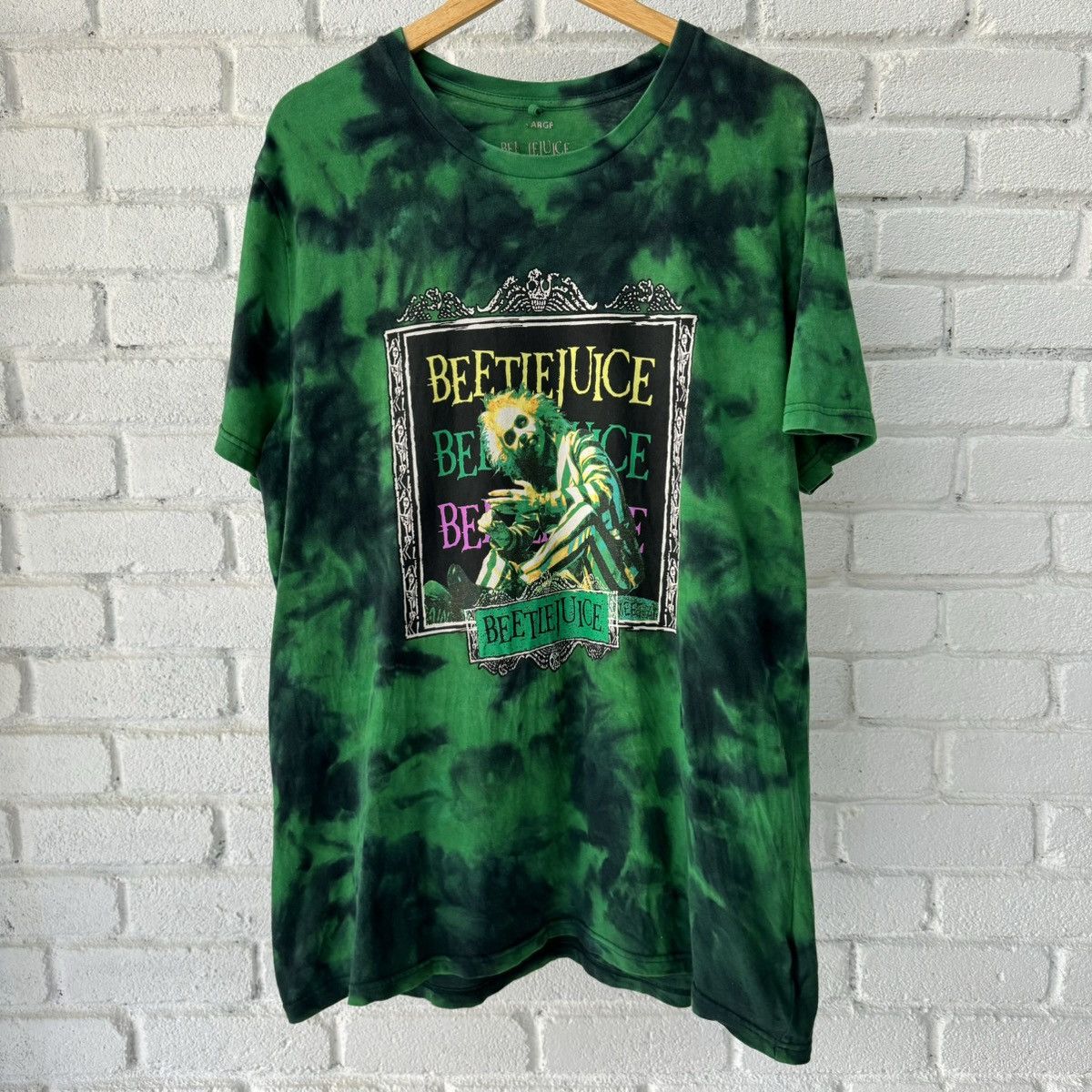 image of Movie x Vintage Beetle Juice Promo Tee in Green, Men's (Size Large)