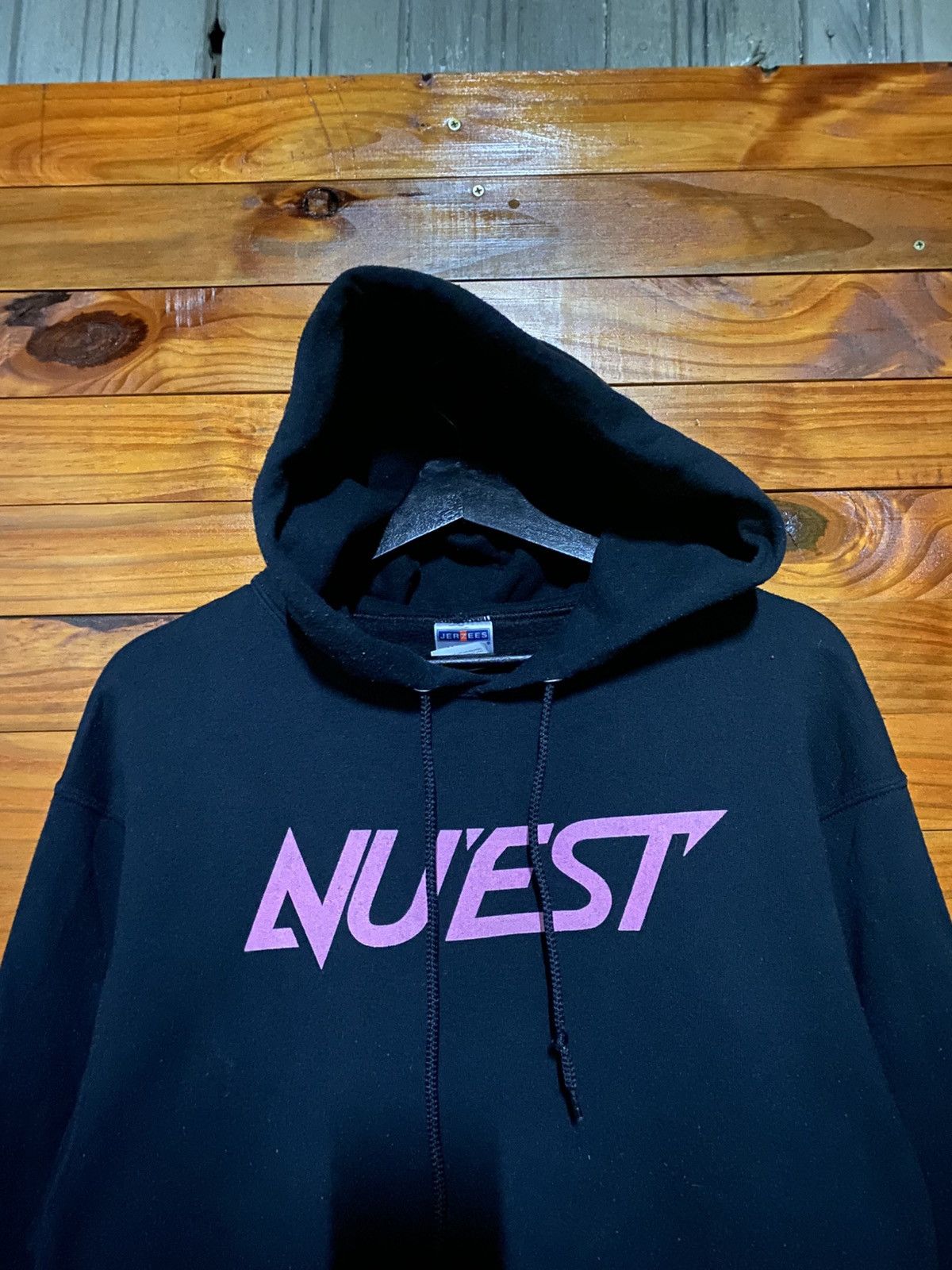 Vintage NU’EST K-Pop Black Hoodie – Jerzees NuBlend Unisex Pullover Size US M / EU 48-50 / 2 - 6 Thumbnail