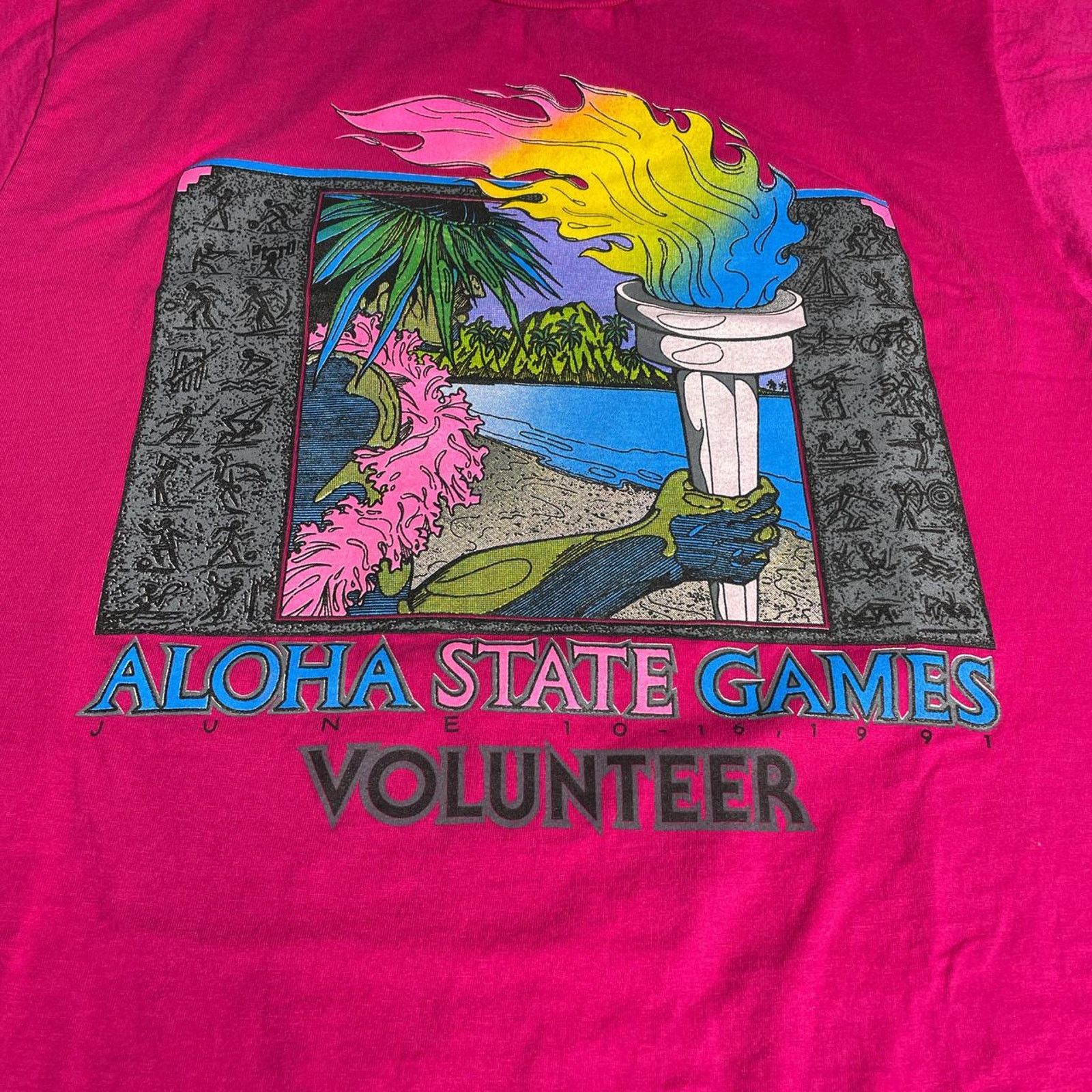 Vintage Vintage 1991 Aloha State Games Olympics Game Rare Hawaii Tee Size US L / EU 52-54 / 3 - 3 Thumbnail
