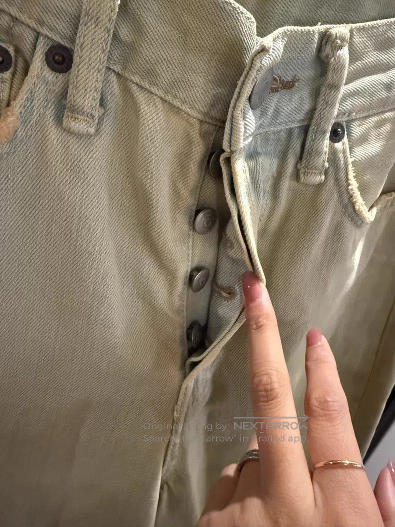 Acne Studios Acne Studios Vintage Faded Wide Leg Denim Pants, Beige Size 42" / US 20 - 8 Thumbnail