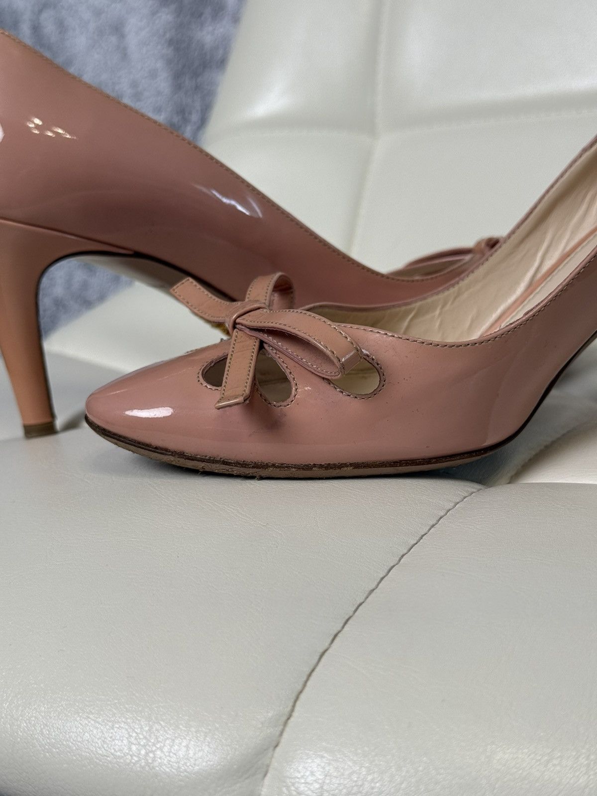 Prada Prada Dusty Pink Patent Leather Bow Pumps Heels Shoes Size US 9 / IT 39 - 12 Thumbnail