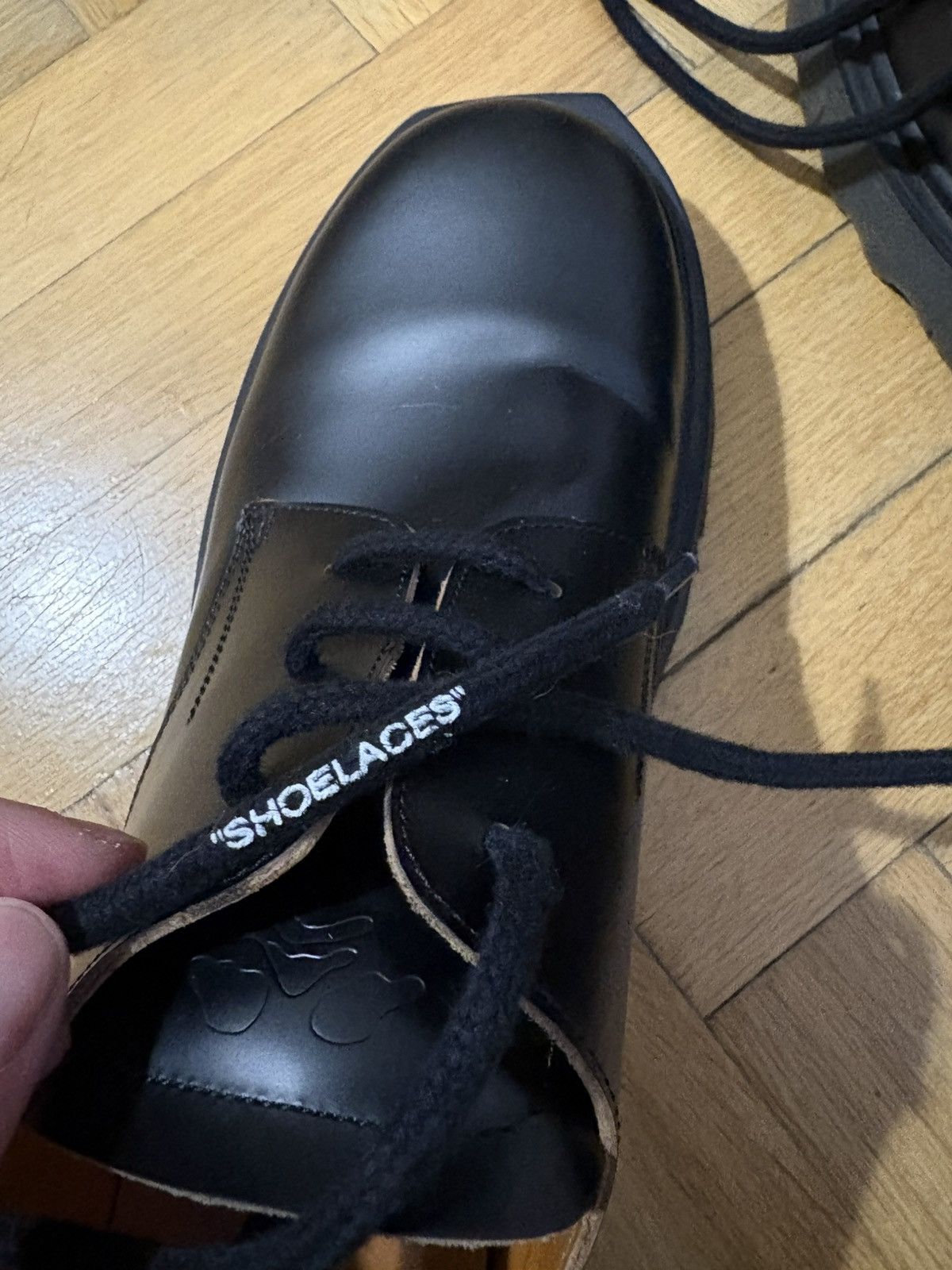 Off-White Black Leather Spongesole Derby Shoes Size US 10 / EU 43 - 12 Thumbnail