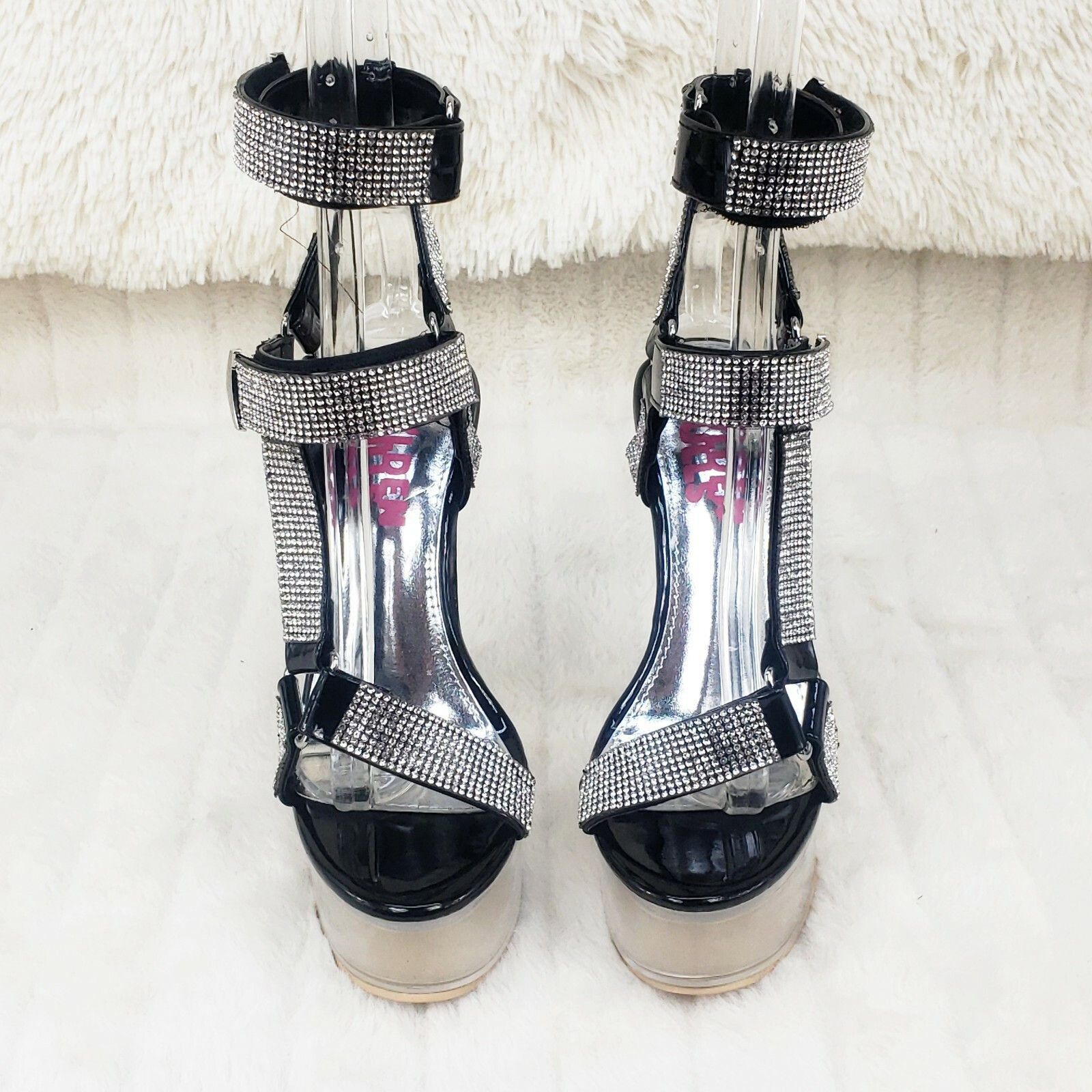 Other Xapala Rhinestone Harness Strap Clear Platform High Heel Sho Size US 8 / IT 38 - 6 Thumbnail