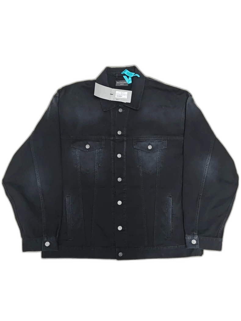 Balenciaga Balenciaga Distressed Denim Jacket with Bitcoin Motif Size US M / EU 48-50 / 2 - 1 Thumbnail