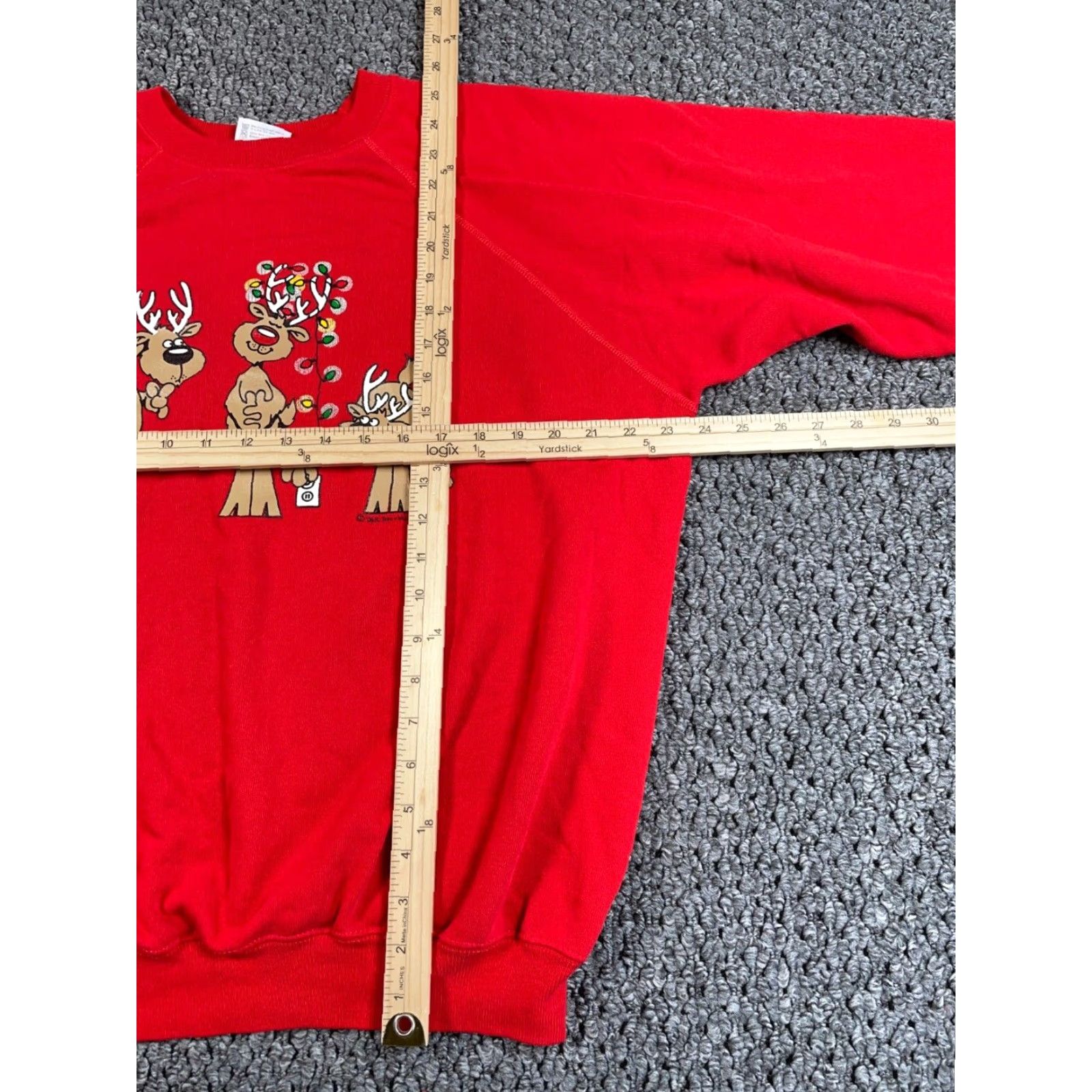 Hanes VINTAGE Hanes Sweatshirt 80s Christmas Red Raglan XL Adult Womens Size XL / US 12-14 / IT 48-50 - 6 Thumbnail