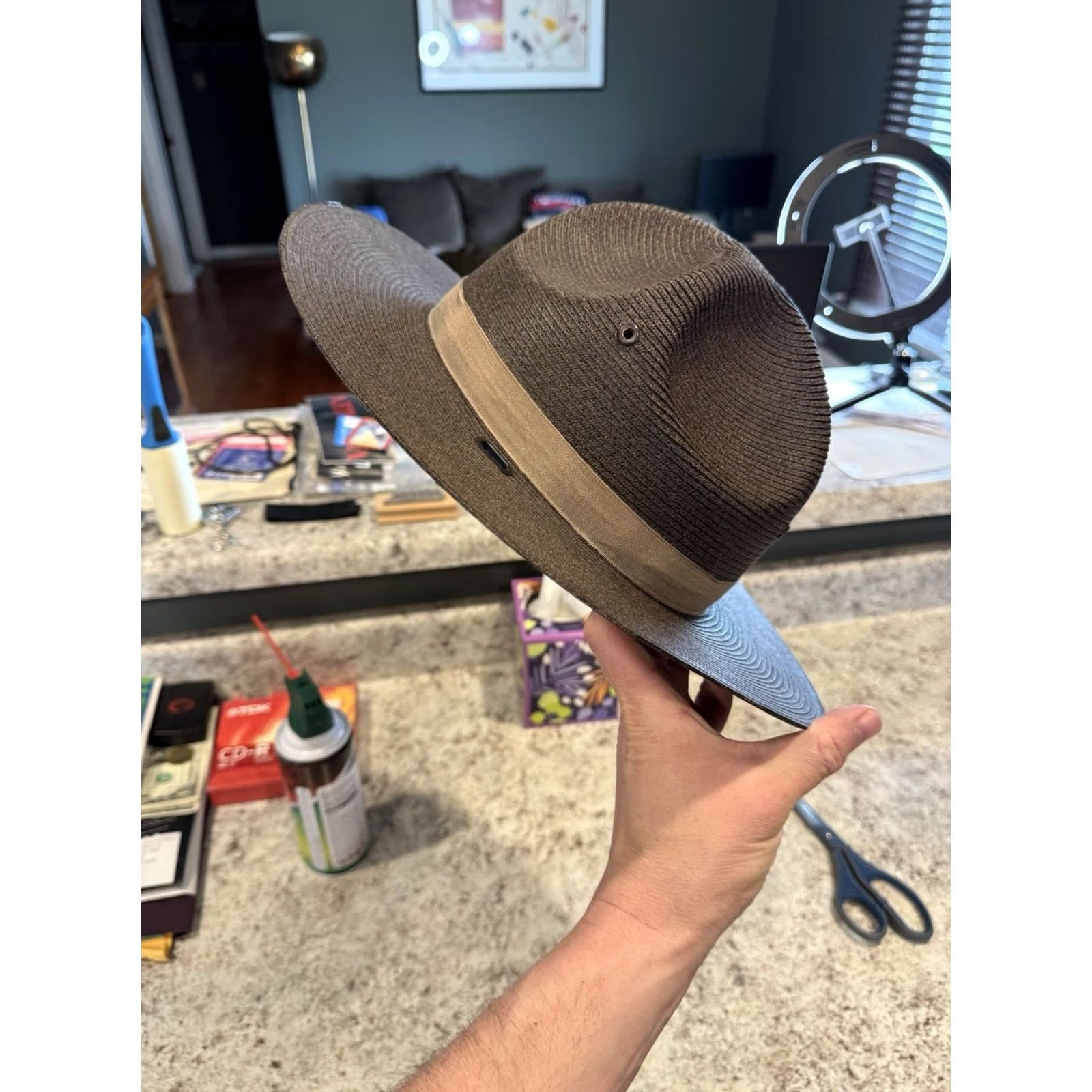 Vintage VINTAGE Stratton POLICE TROOPER Campaign Hat Brown Straw 7 USA Breathable Wide Brim Fall Spring Summer Men Size ONE SIZE - 2 Thumbnail