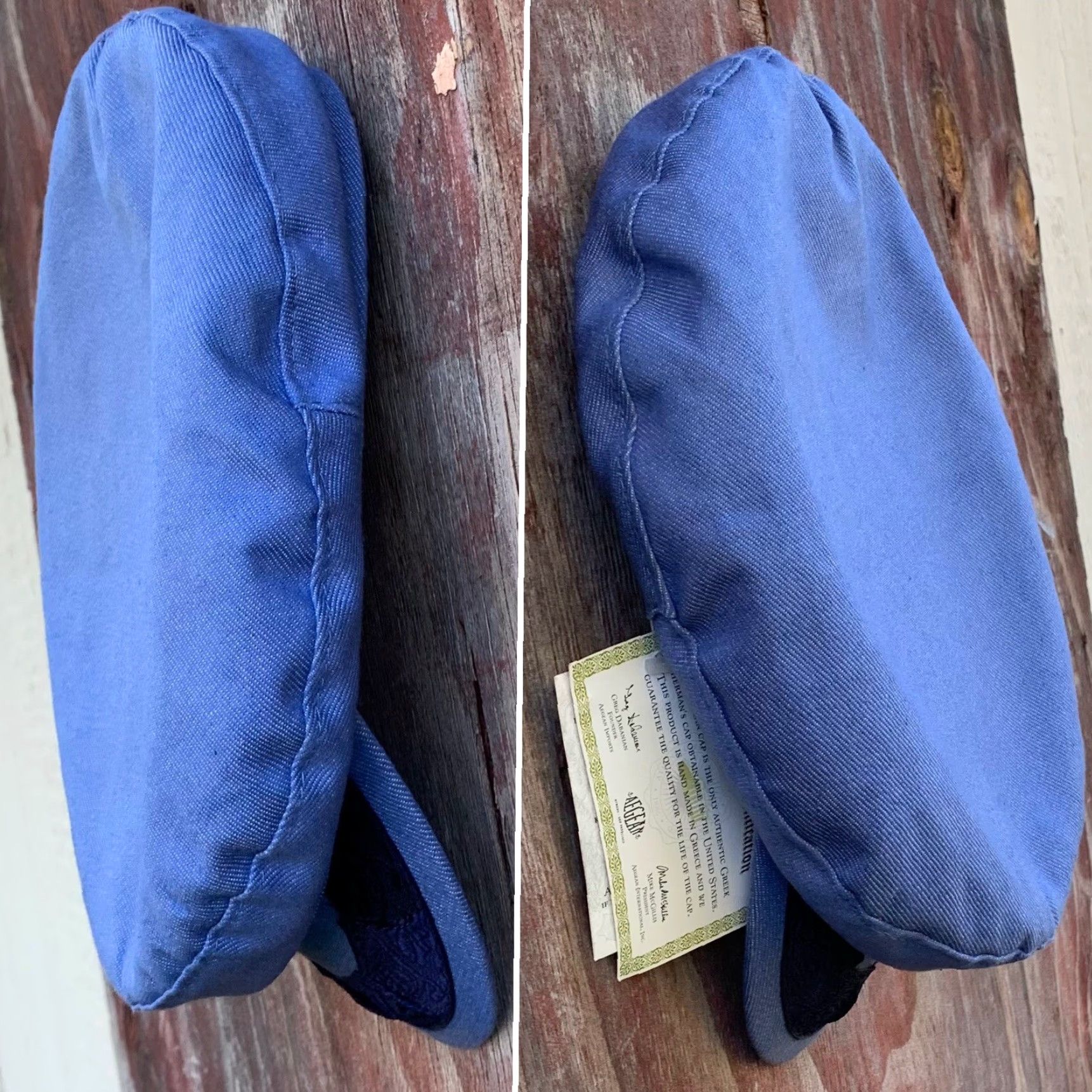 Denime Aegean Greek Fisherman’s Cap Denim Blue 100% Cotton 7 3/4 Made in Greece Navy Blue Mens Cap Size ONE SIZE - 6 Thumbnail