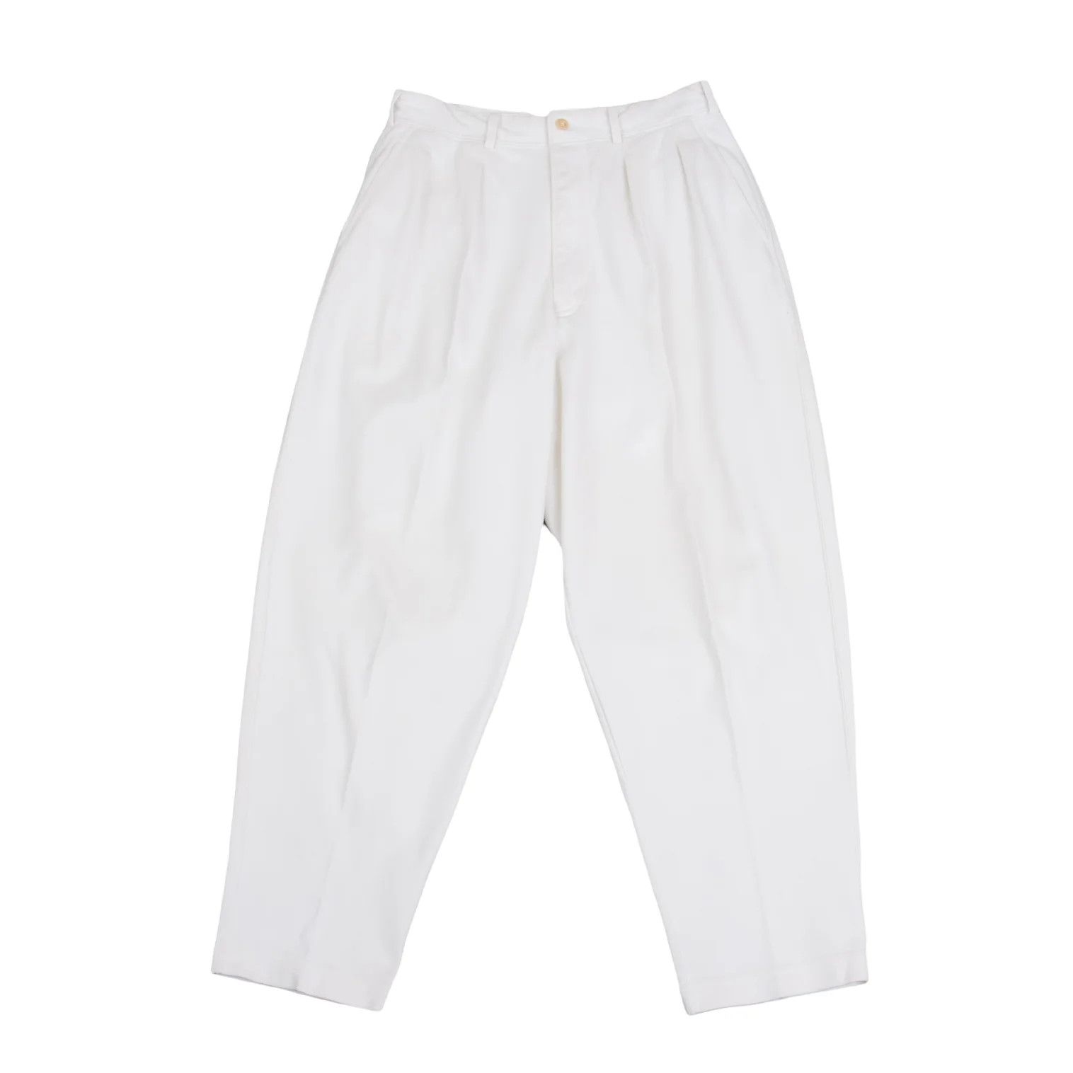 Comme des Garcons Homme Plus Cotton Center Seam Tapered Pants Off White Size S Size US 30 / EU 46 - 1 Thumbnail