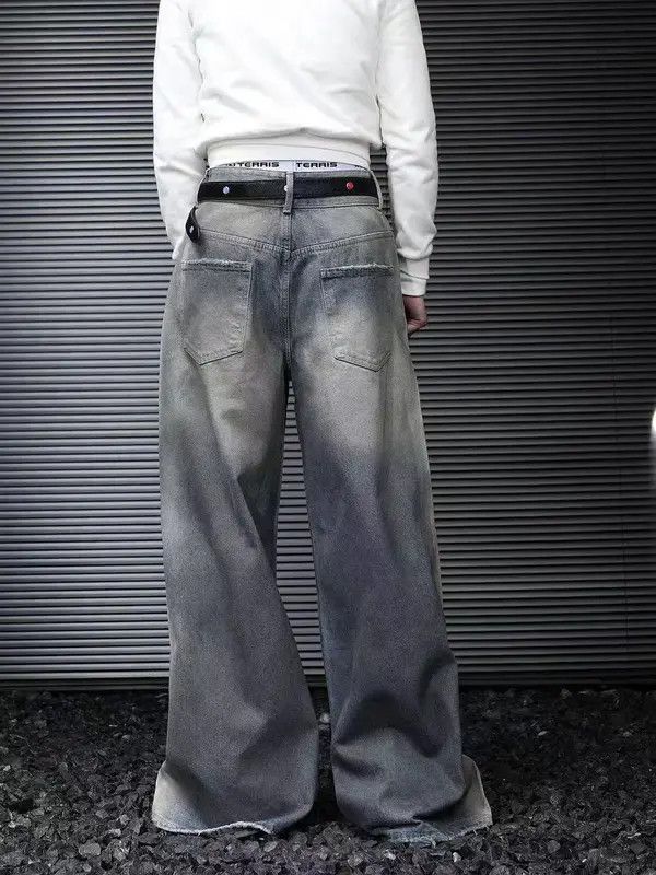 Japanese Brand VIBE Retro washed wasteland style baggy jeans Size US 31 - 5 Thumbnail