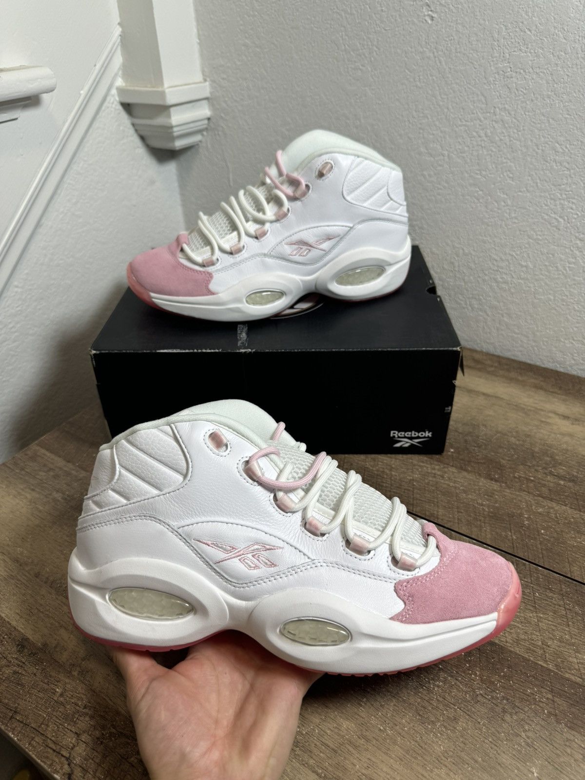 Reebok Reebok Question Mid “Pink Toe” 2021 Men's Size 10.5 Iverson Size US 10.5 / EU 43-44 - 1 Thumbnail