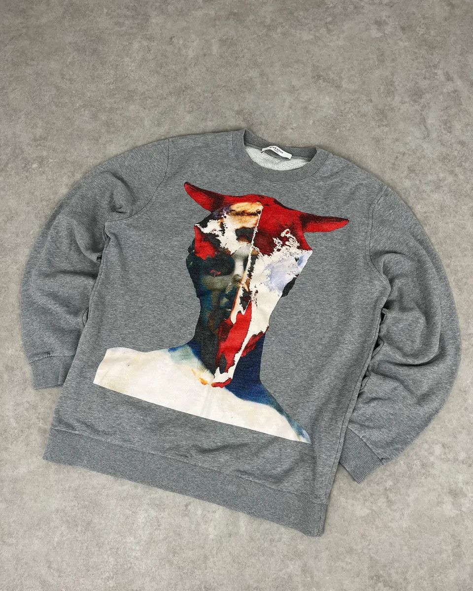Givenchy SS2015 Givenchy Grey Abstract Human Crewneck Sweater by Riccardo Tisci Size US M / EU 48-50 / 2 - 4 Thumbnail