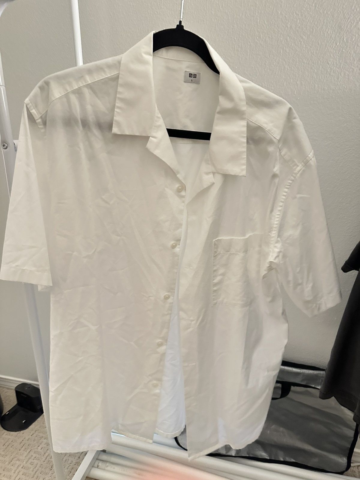 Uniqlo Uniqlo White Short Sleeve Shirt Size US L / EU 52-54 / 3 - 1 Thumbnail