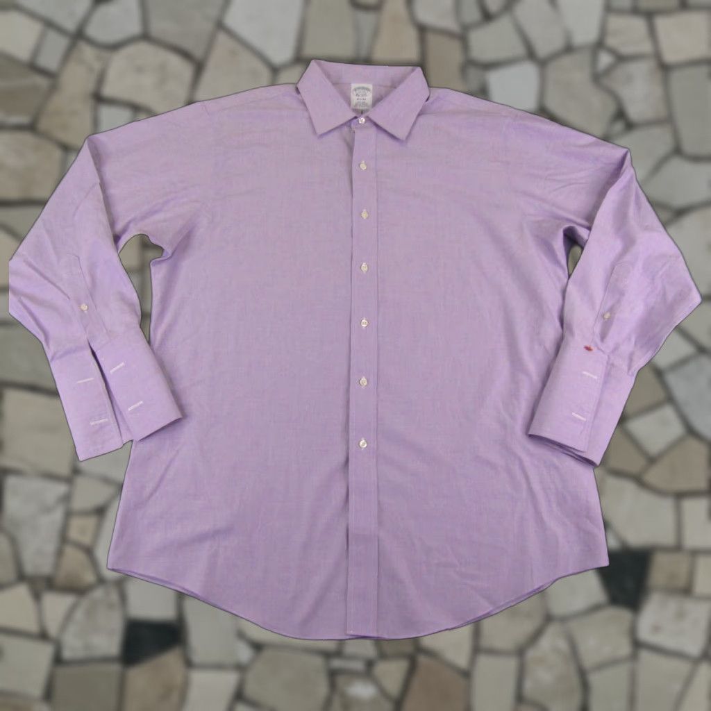Brooks Brothers Brooks Brothers Shirt Mens XL Purple Lavender Regent Flip Cuffs Non Iron 17-33 Button-Up Long Sleeve Size US XL / EU 56 / 4 - 1 Thumbnail