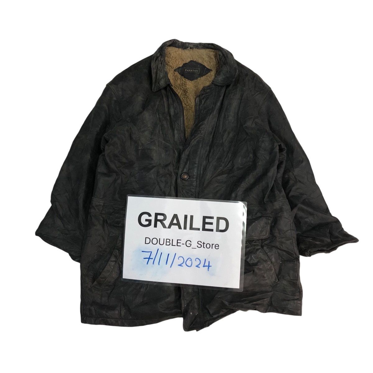 Vintage 📌Vintage 80's Biker Leather Jacket Parrton Blanket Military Size US M / EU 48-50 / 2 - 1 Thumbnail