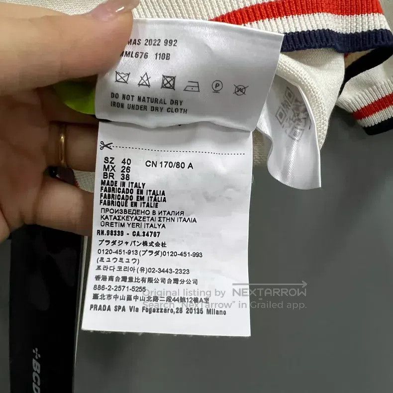 Miu Miu Miu Miu 40 Striped edge logo knitted short-sleeved polo shi Size M / US 6-8 / IT 42-44 - 4 Thumbnail