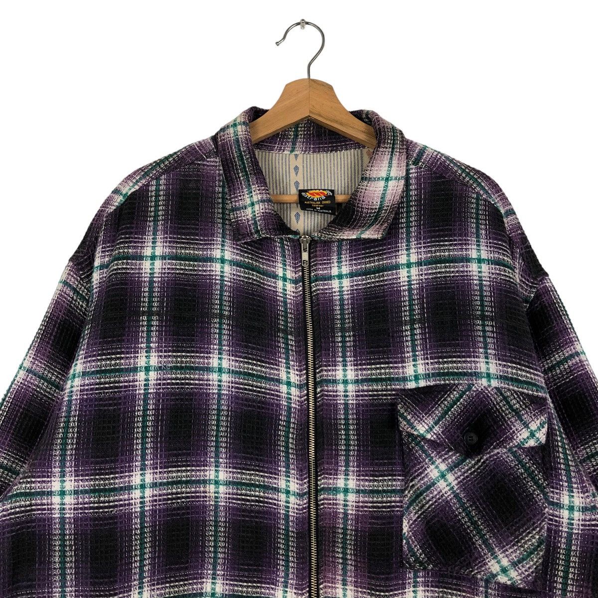Japanese Brand 🔥90s Vintage Zipper Flannel Jacket Tartan Design West Surts Size US M / EU 48-50 / 2 - 2 Thumbnail