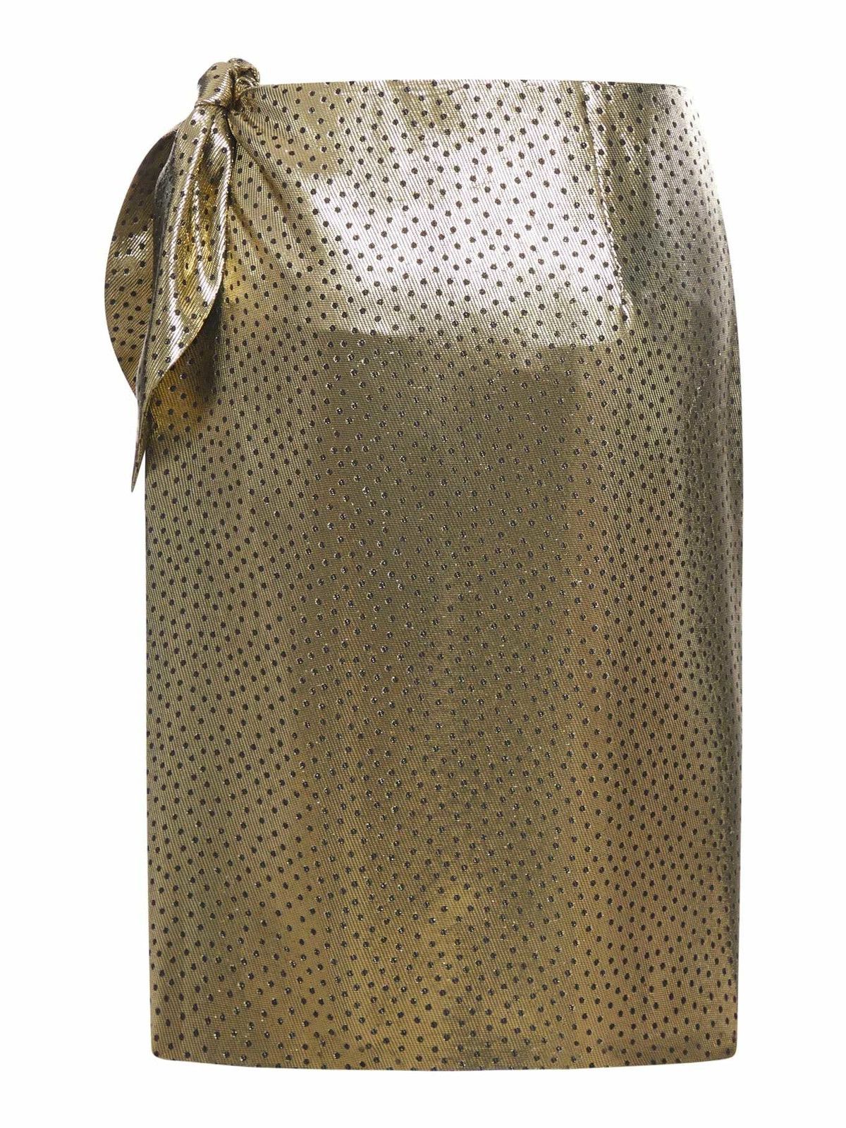 Saint Laurent Paris o1y0126 Mini Skirt in Gold Size 28" / US 6 / IT 42 - 2 Thumbnail