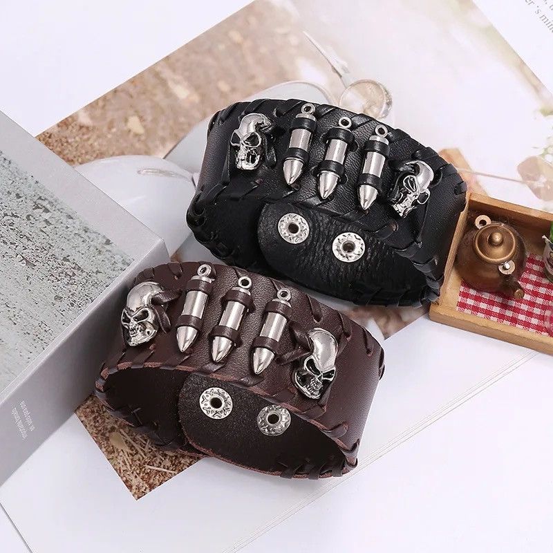 Japanese Brand Genuine Leather Cuff Bracelet Size ONE SIZE - 3 Thumbnail