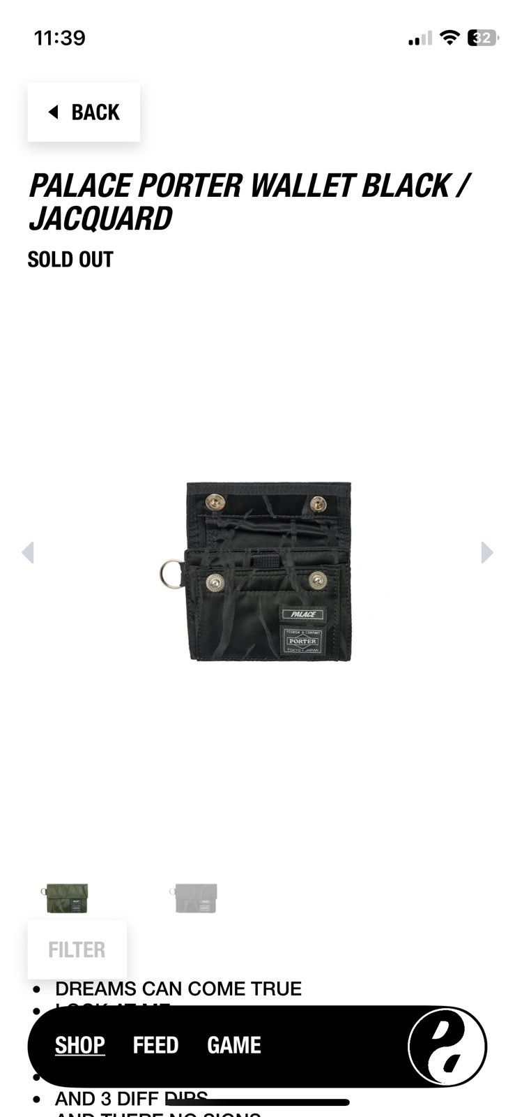 Palace × Porter Palace Porter Wallet Black / Jacquard Size ONE SIZE - 5 Thumbnail