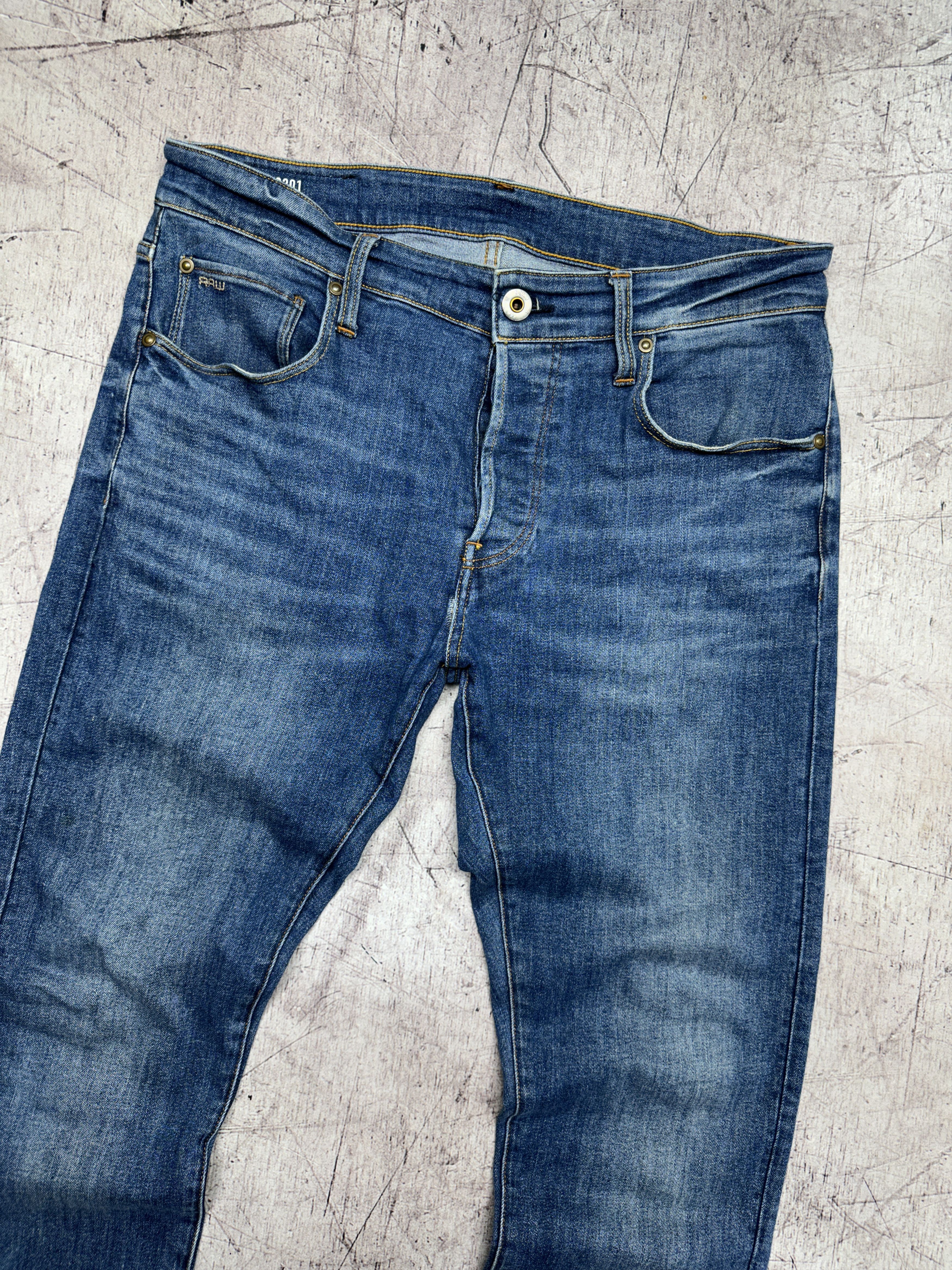 G-Star G Star Raw Mens 3301 Slim Denim Pants Jeans Size US 33 - 2 Thumbnail