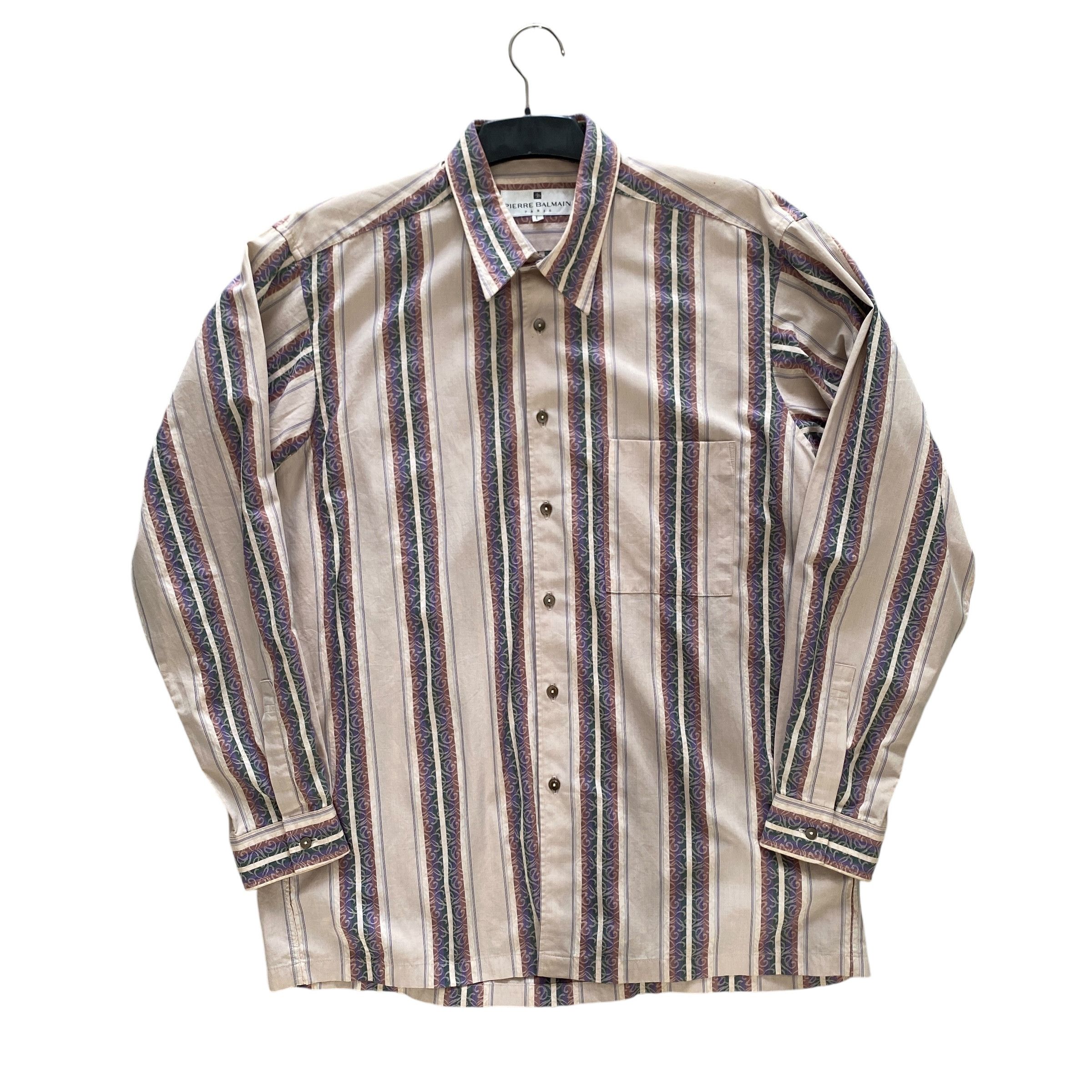 Pierre Balmain × Vintage Vintage Pierre Balmain Stripped Longsleeve Shirts Size US L / EU 52-54 / 3 - 1 Thumbnail