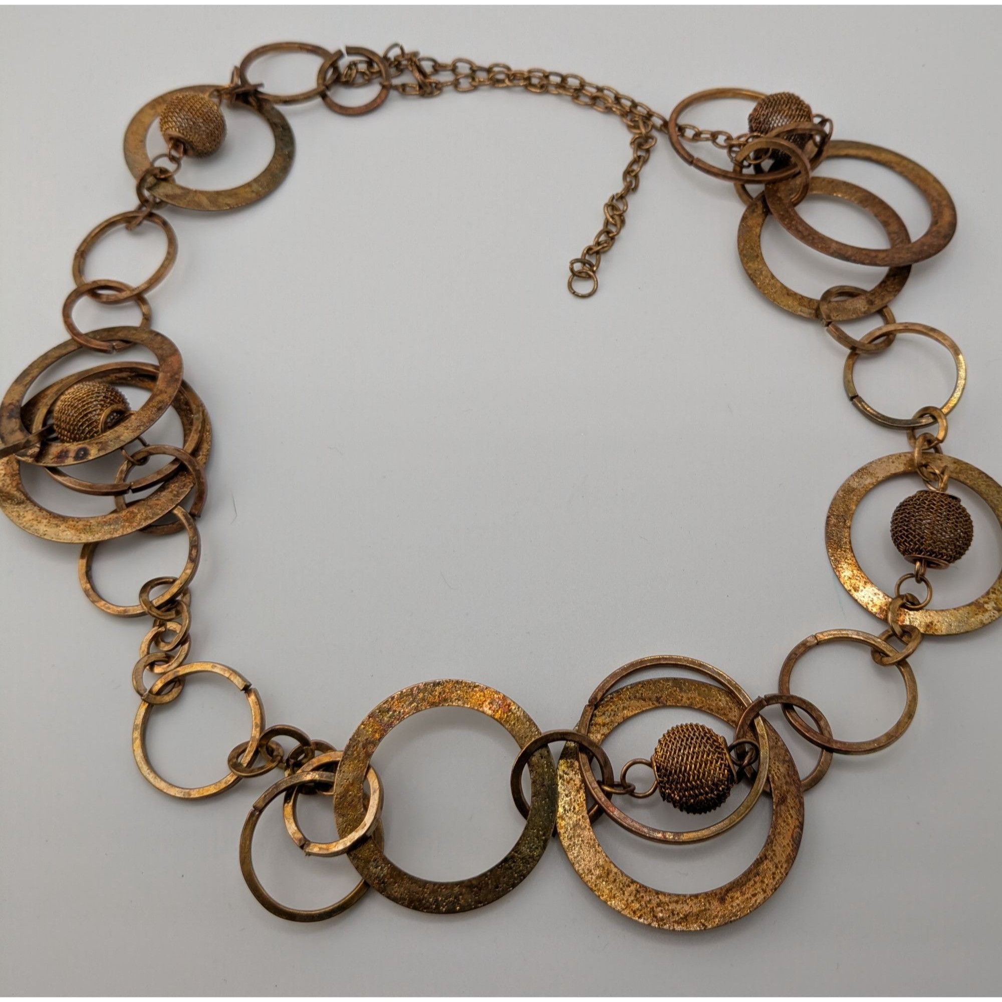 Other Vintage Glam Gold/Copper-Toned Statement Necklace With Textu Size ONE SIZE - 8 Thumbnail